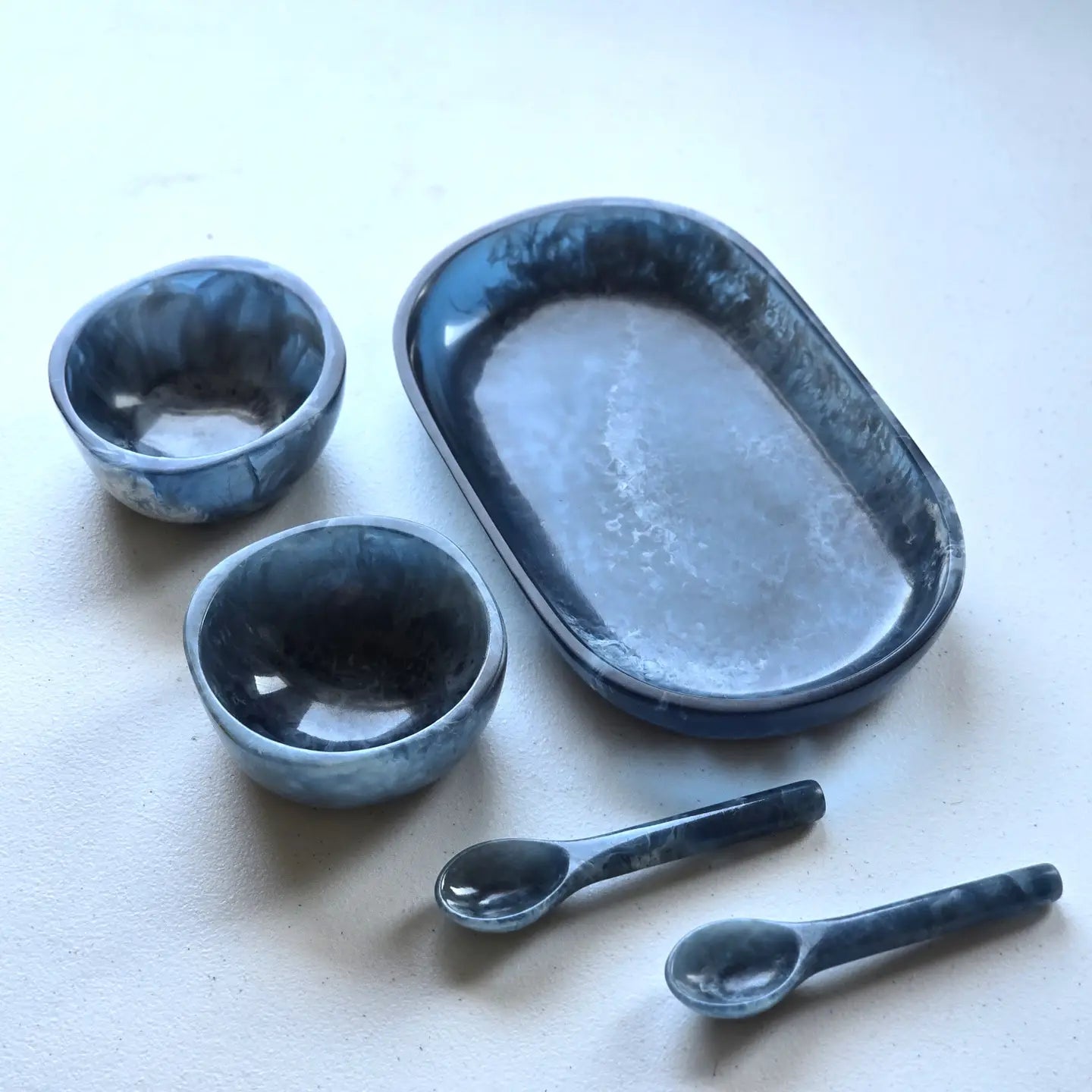 Small Serving Set - Resin in Indigo