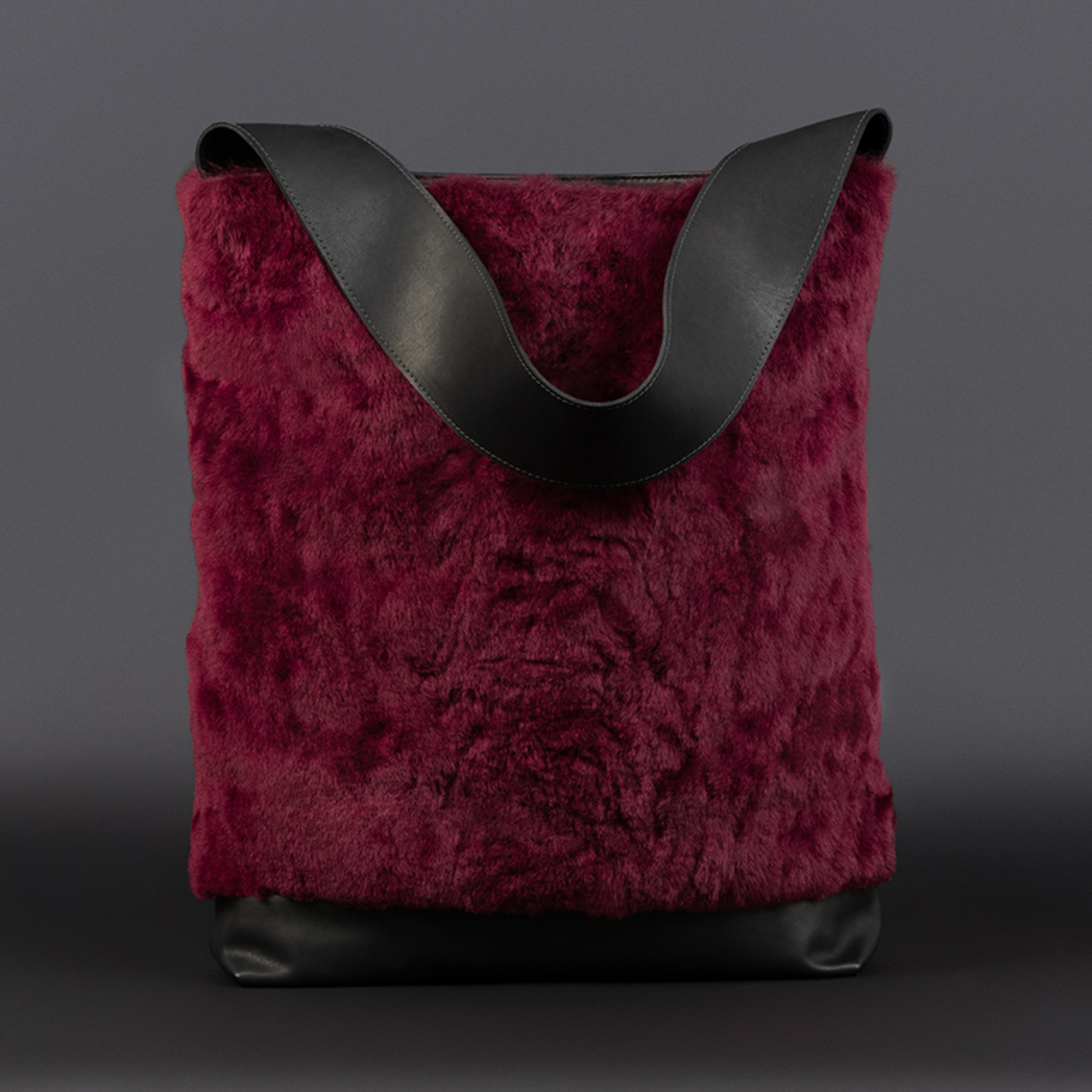 Shearling Claremont Merlot Tote