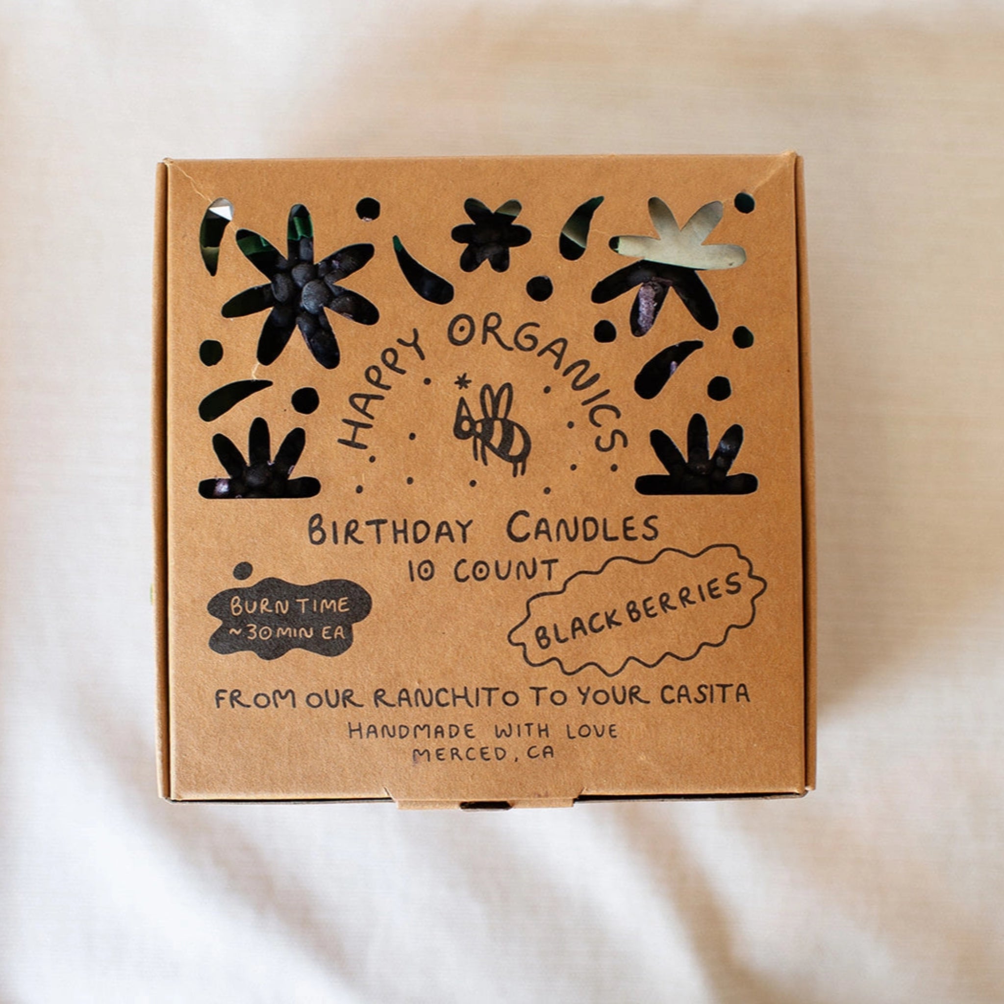 Beeswax Blackberry Birthday Candles | Set of 10
