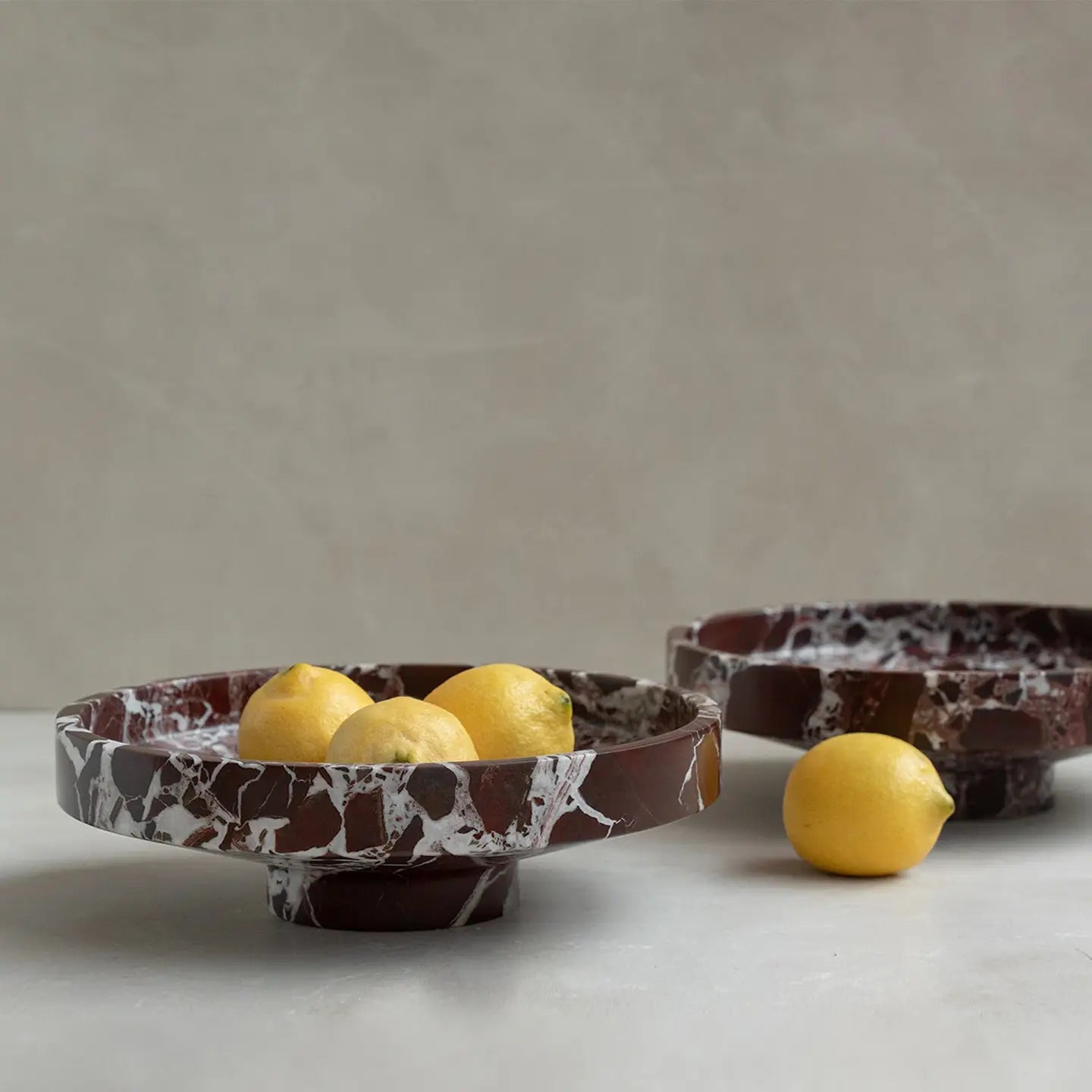 Rosso Levanto Marble Narrow Bowl