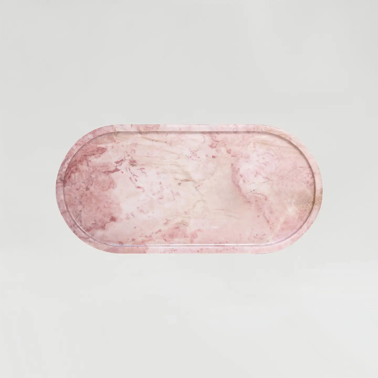 Pink Marble Oval Tray