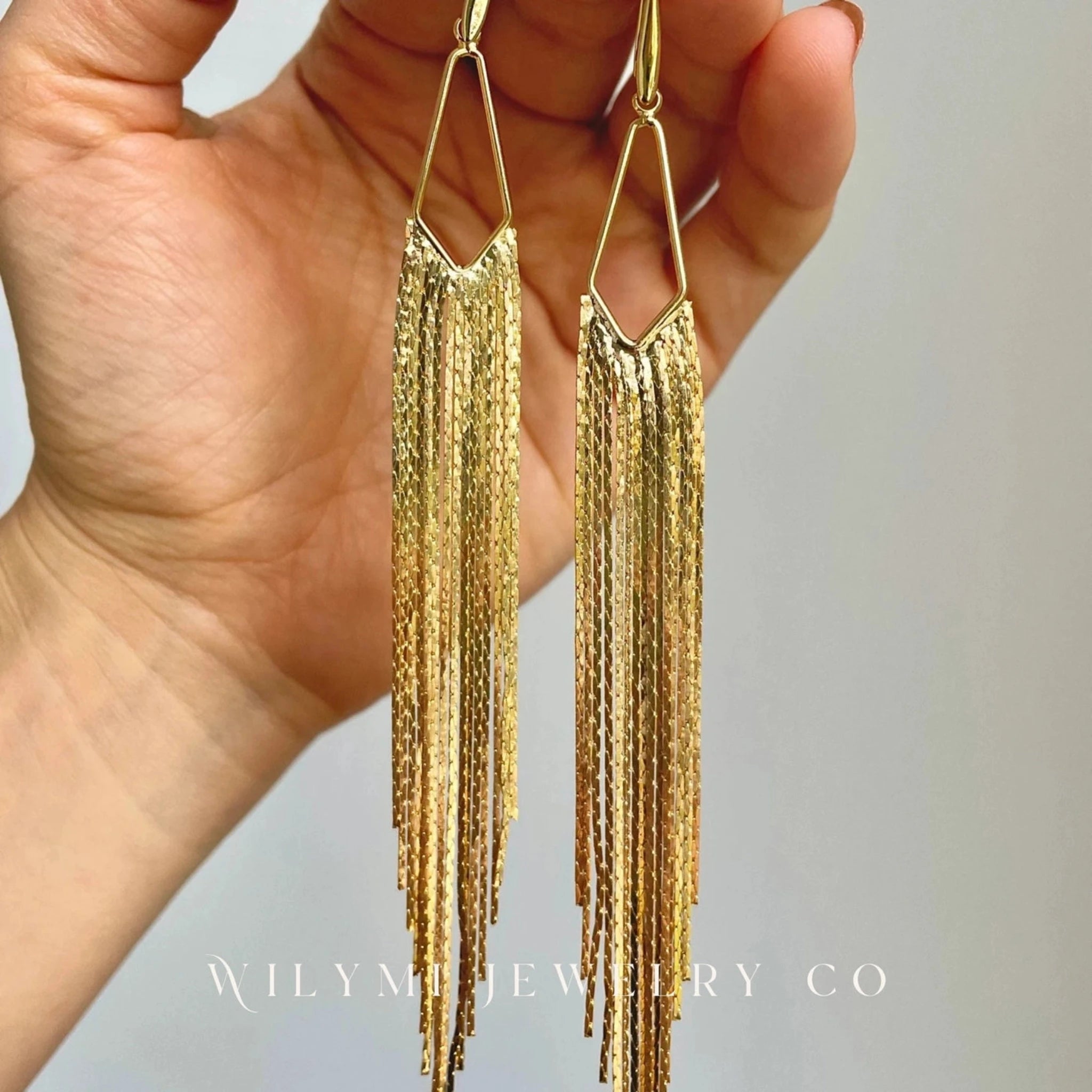 WILYMI Gold Tassel Earrings