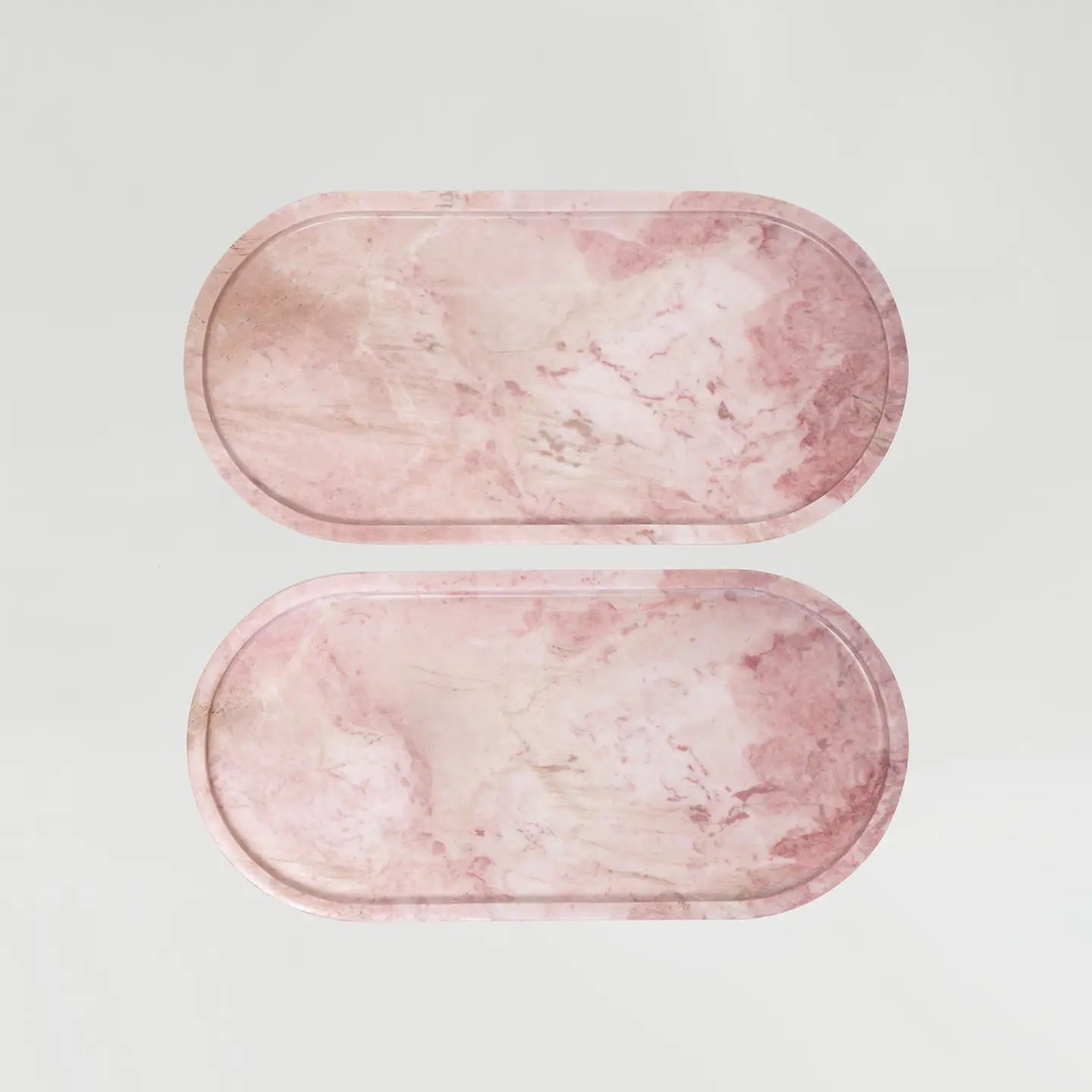 Pink Marble Oval Tray
