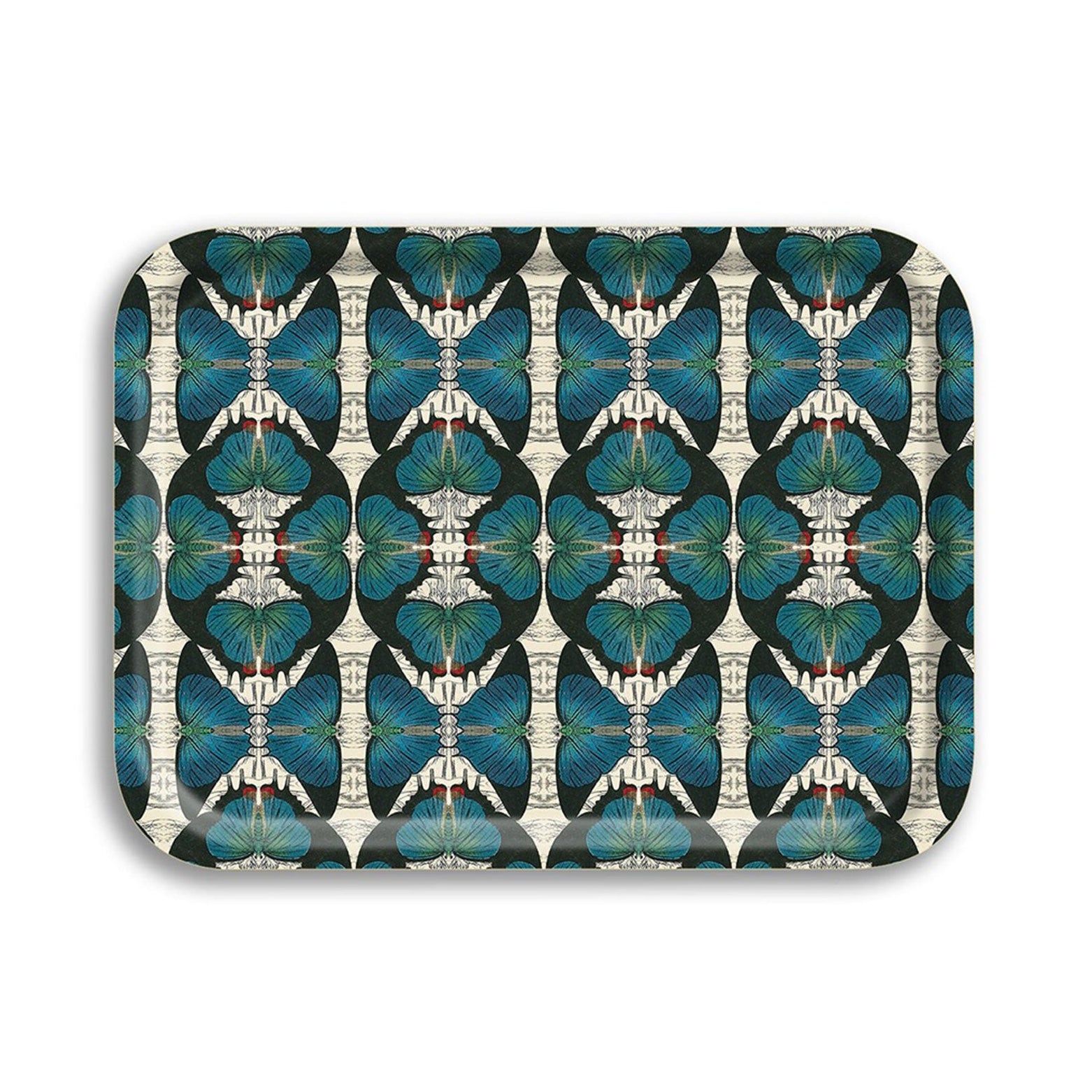Blue Butterfly Small Birch Wood Tray