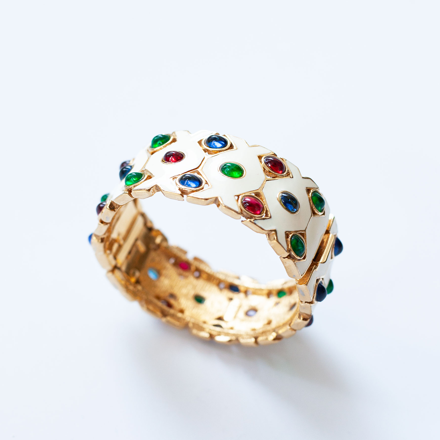 Vintage Ciner Cabachon Cuff Bracelet