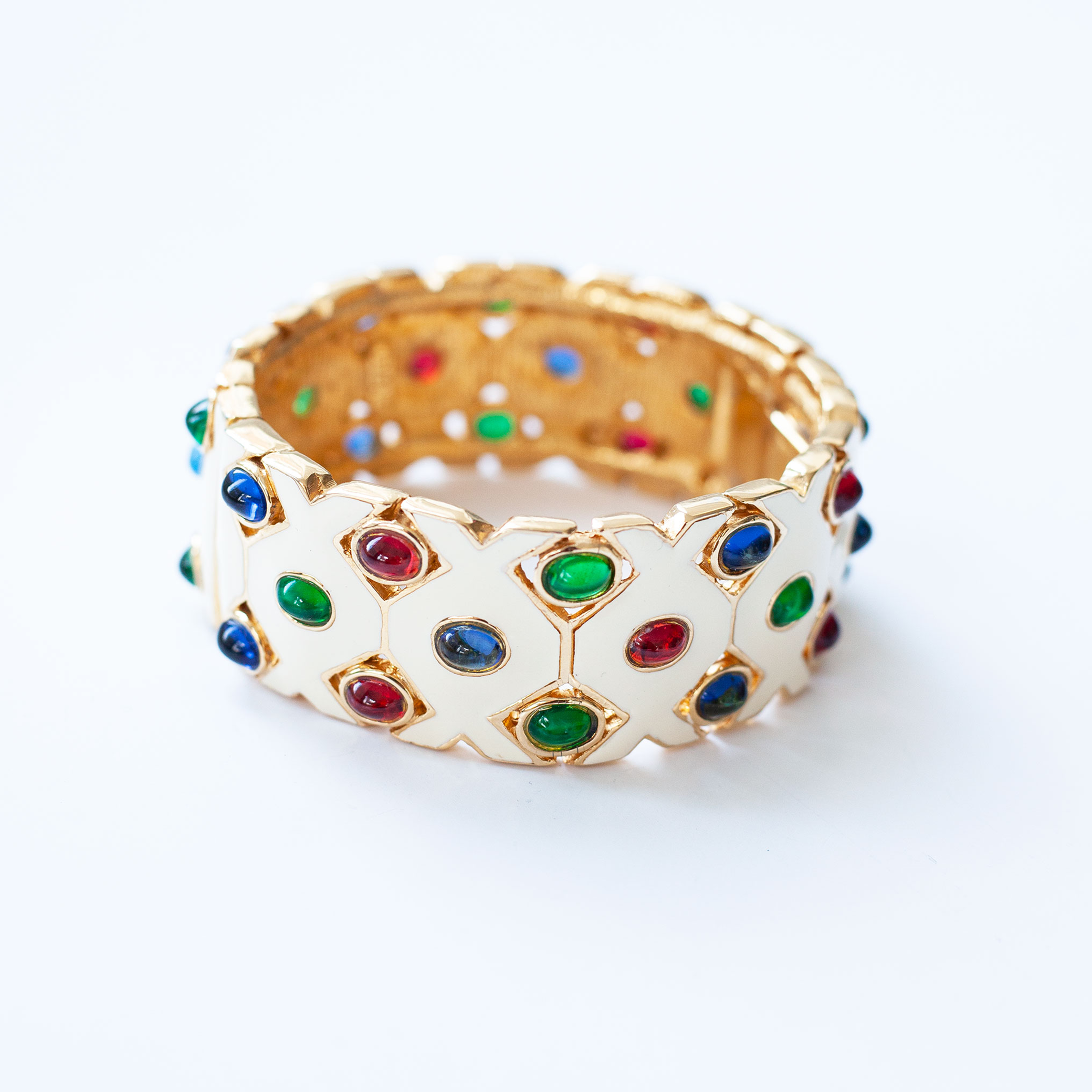 Vintage Ciner Cabachon Cuff Bracelet