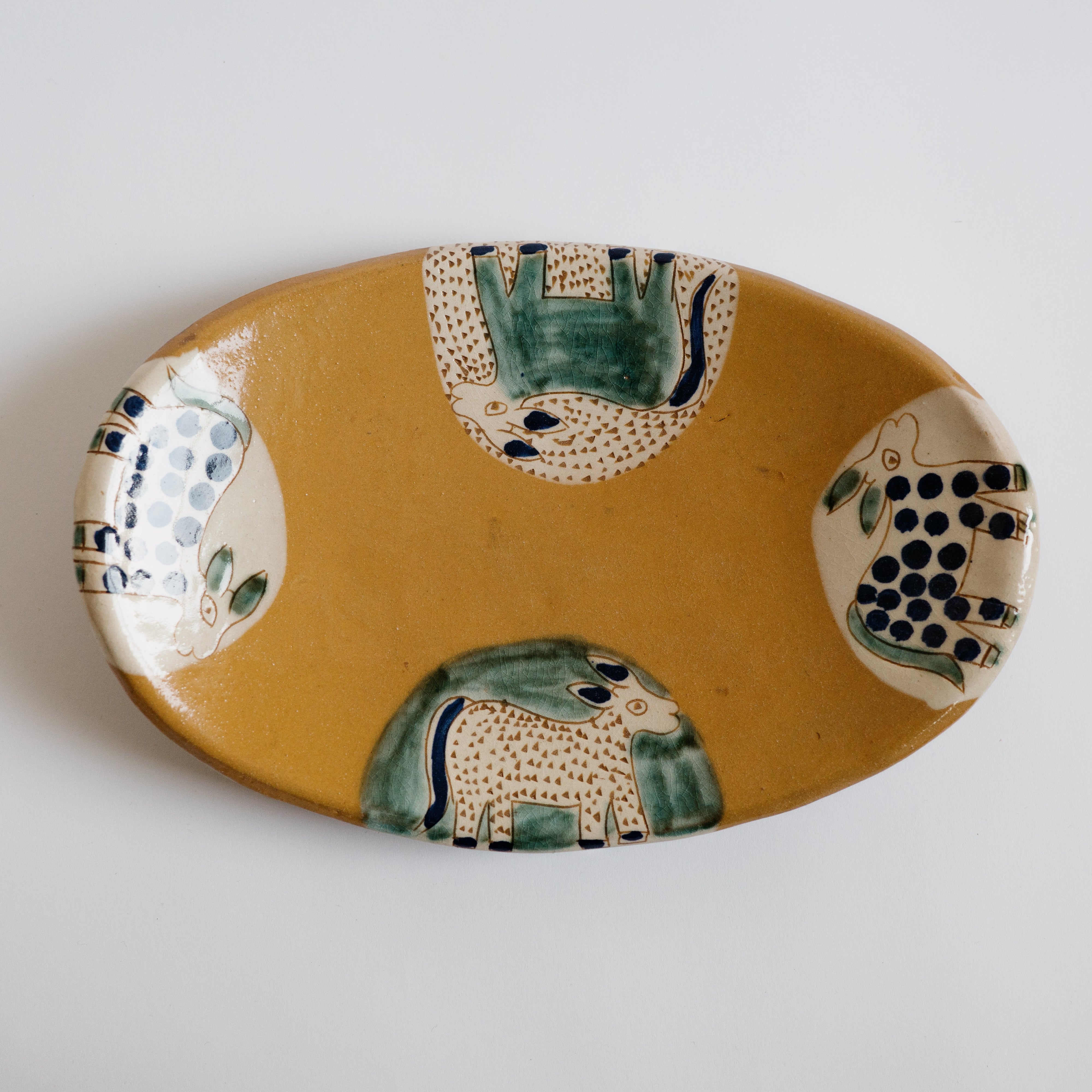 Oval Donkey Ceramic Plate