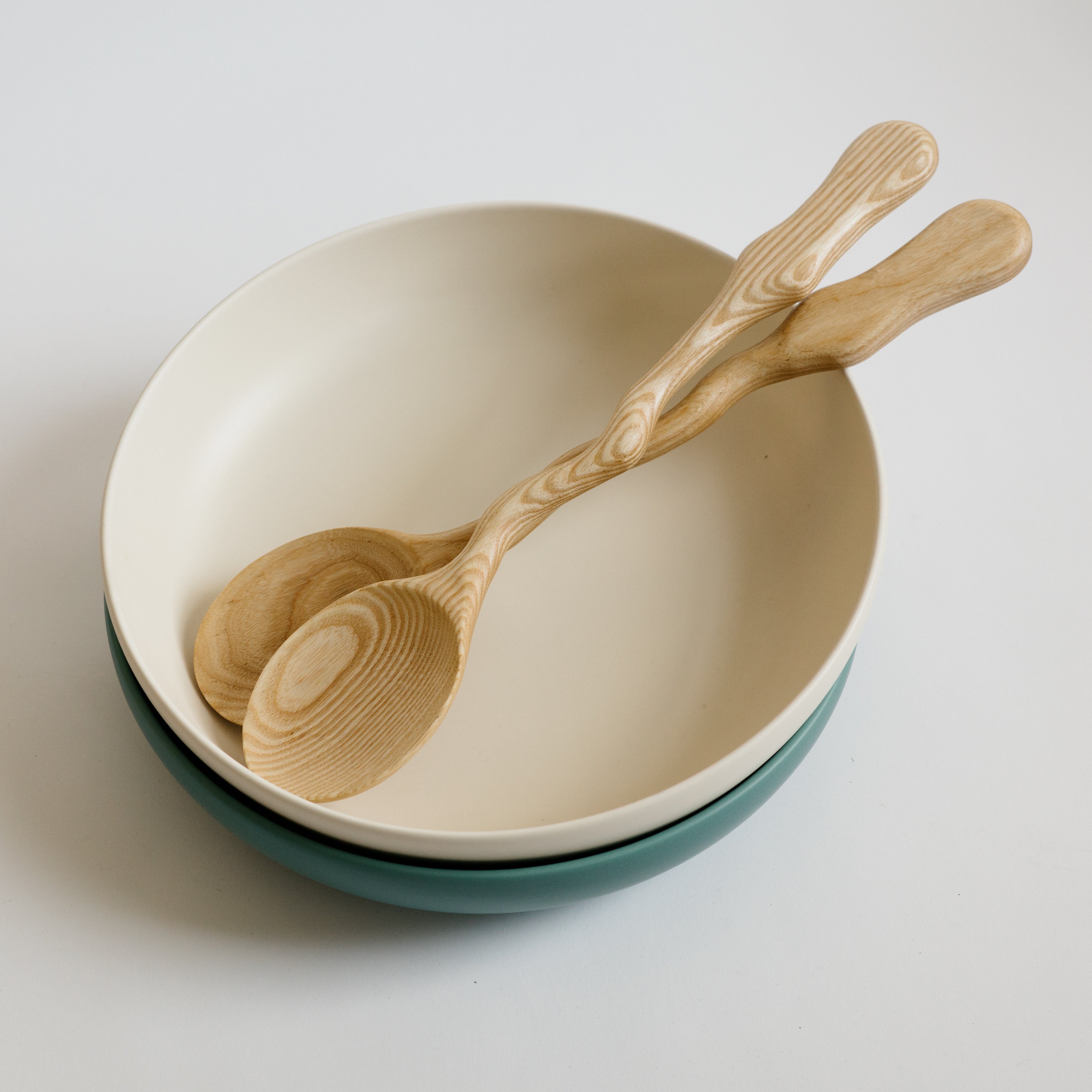 Curvy Salad Serving Set | Ash