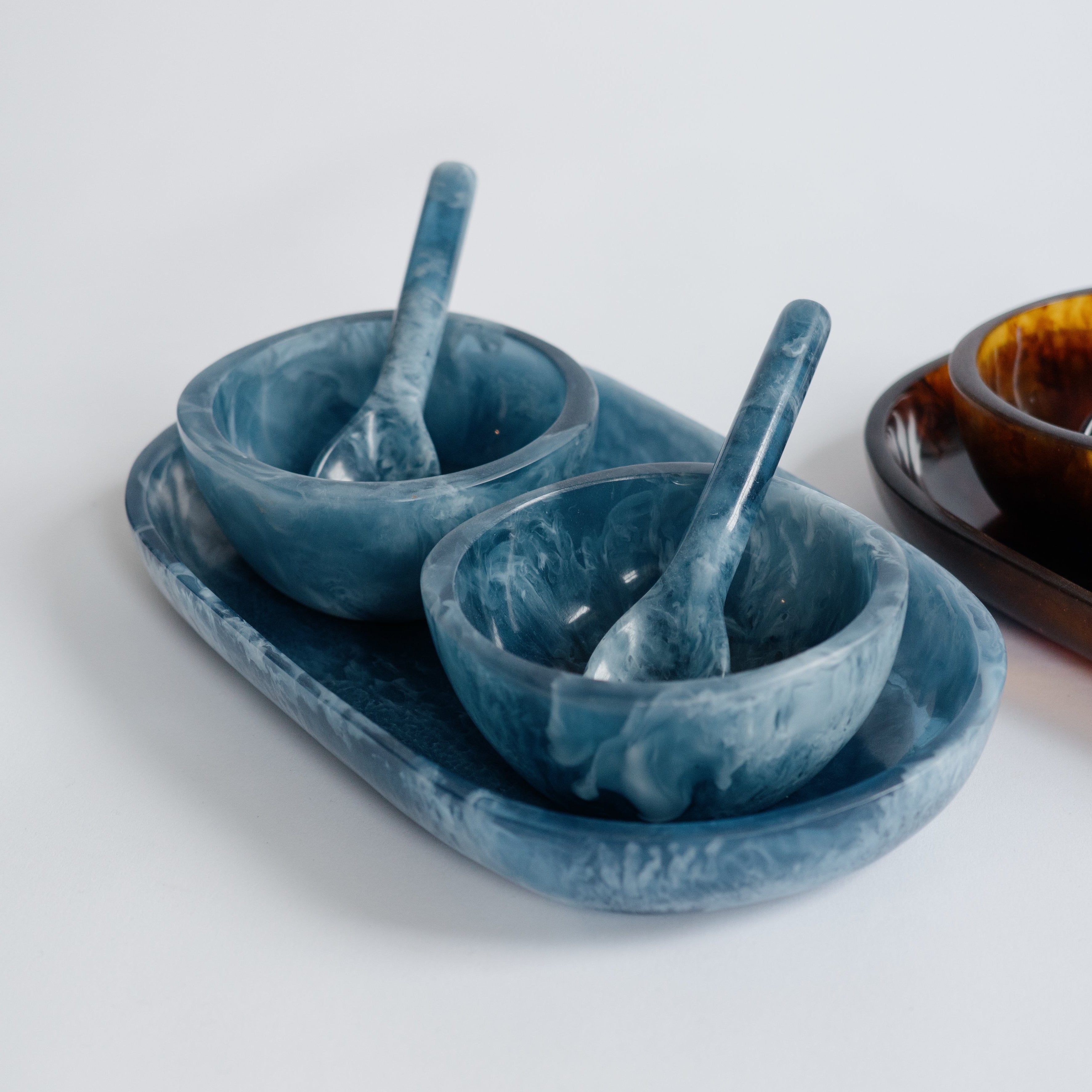 Small Serving Set - Resin in Indigo
