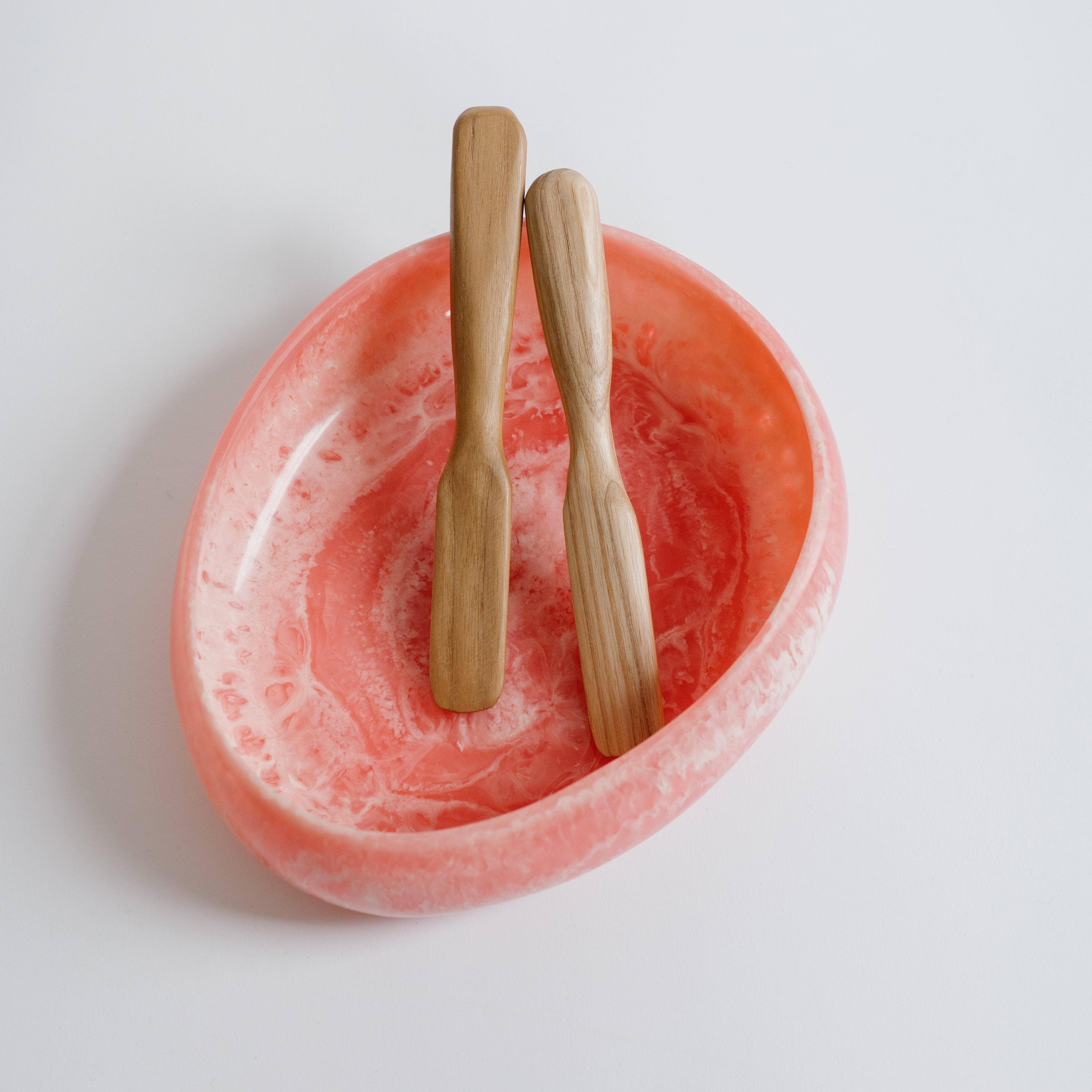 Pink Resin Serving Bowl in Glossy Finish