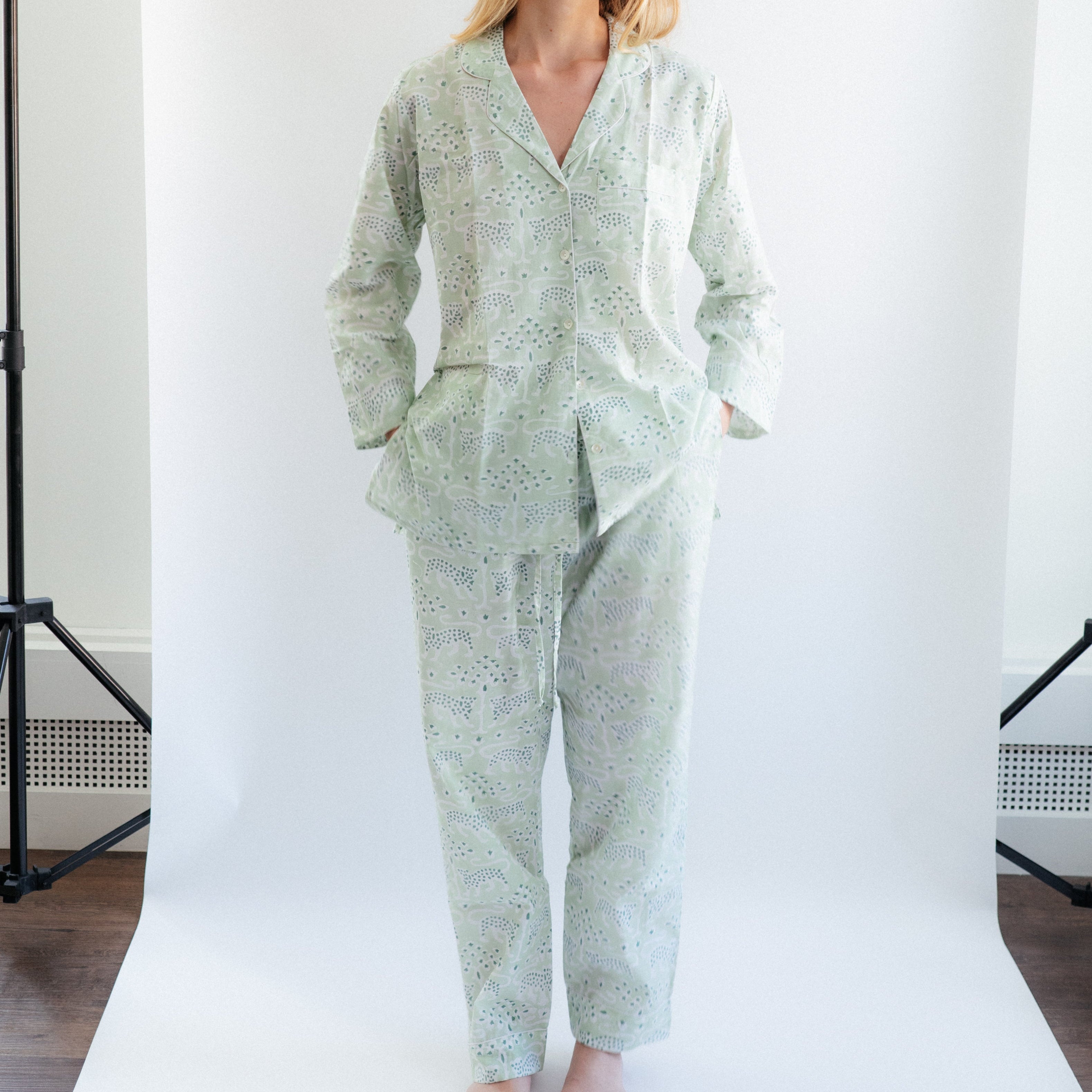 Long PJ Set - Green Tiger