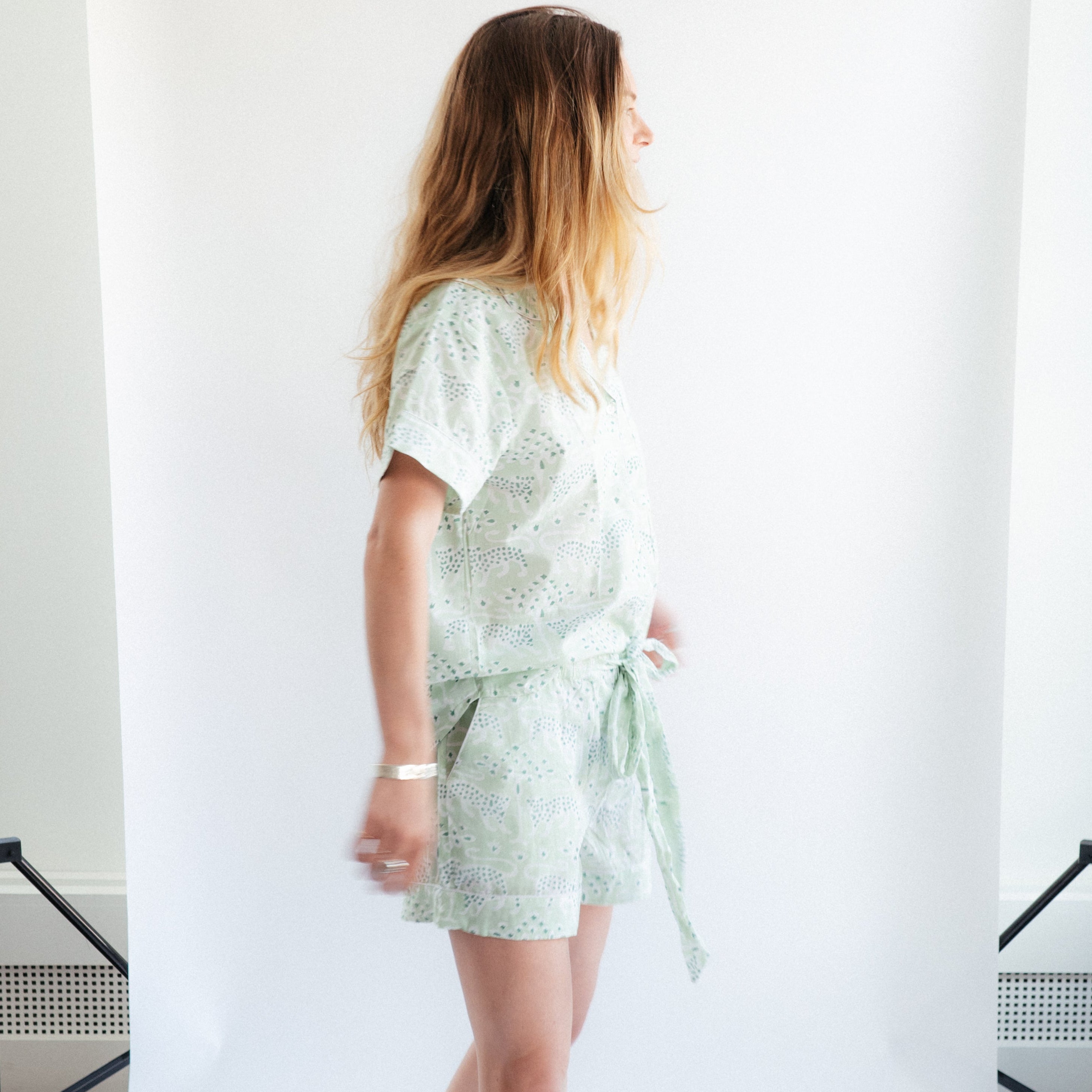 Short PJ Set - Green Tiger