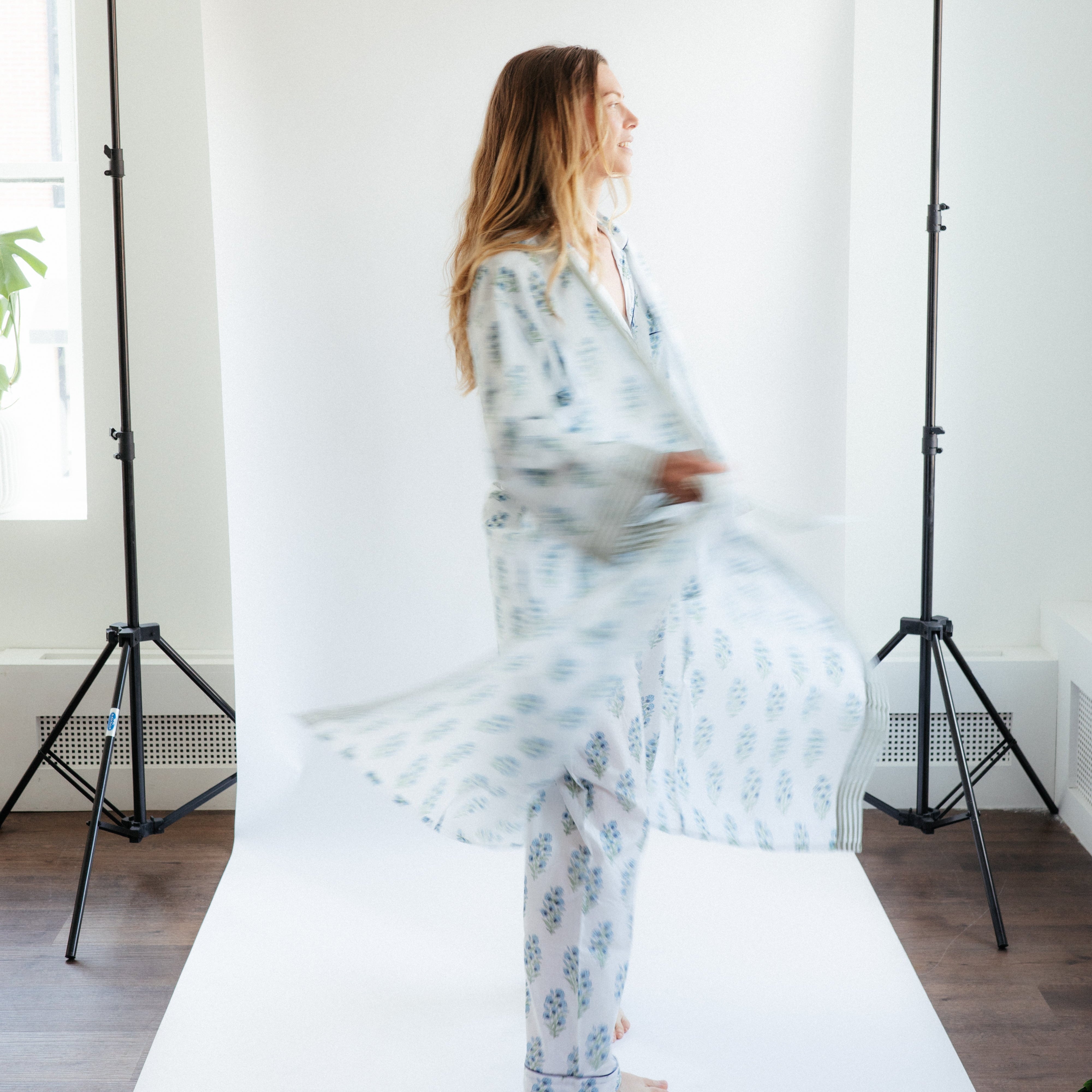 Robe - White/Blue/Green
