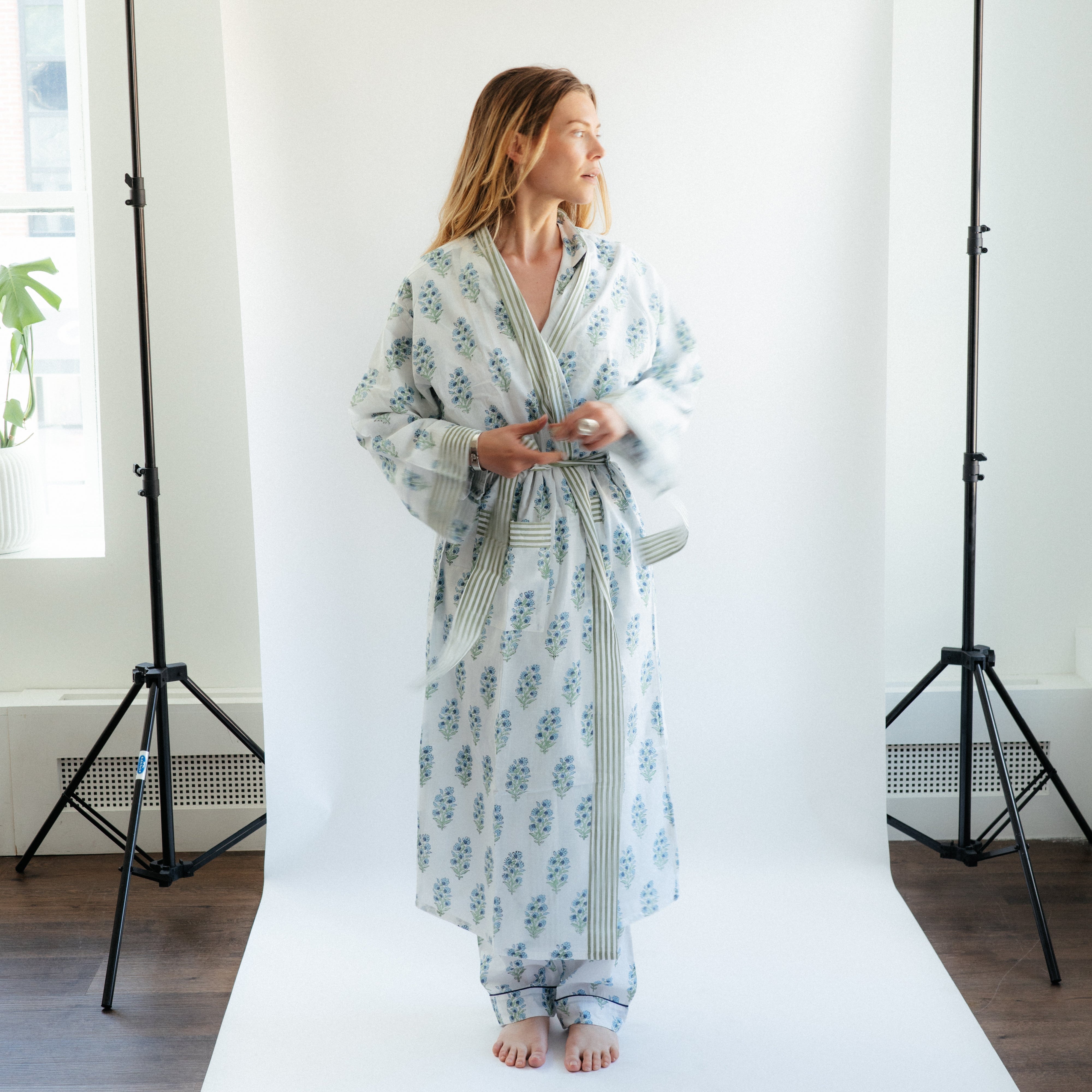Robe - White/Blue/Green