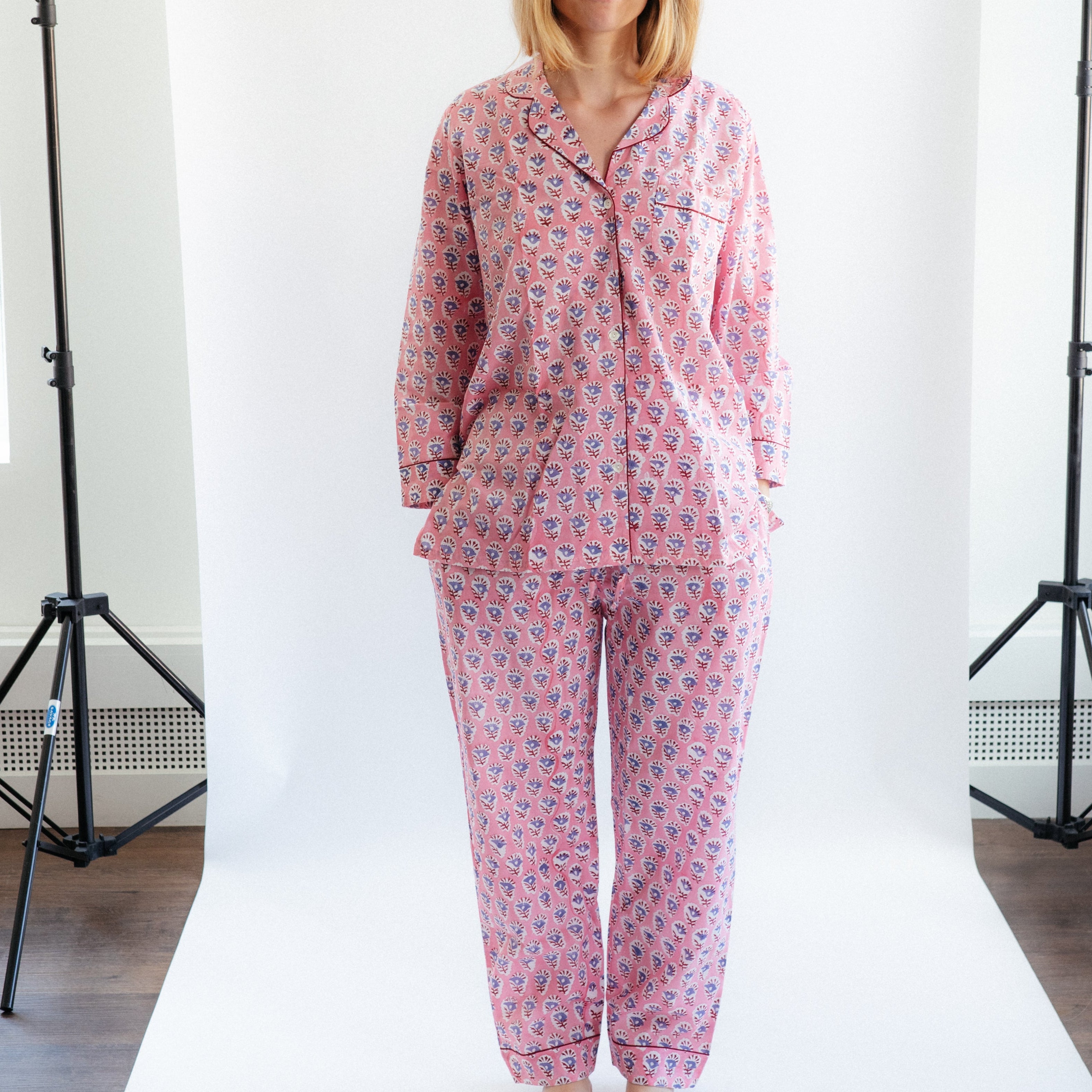 Long PJ Set - Pink Flower