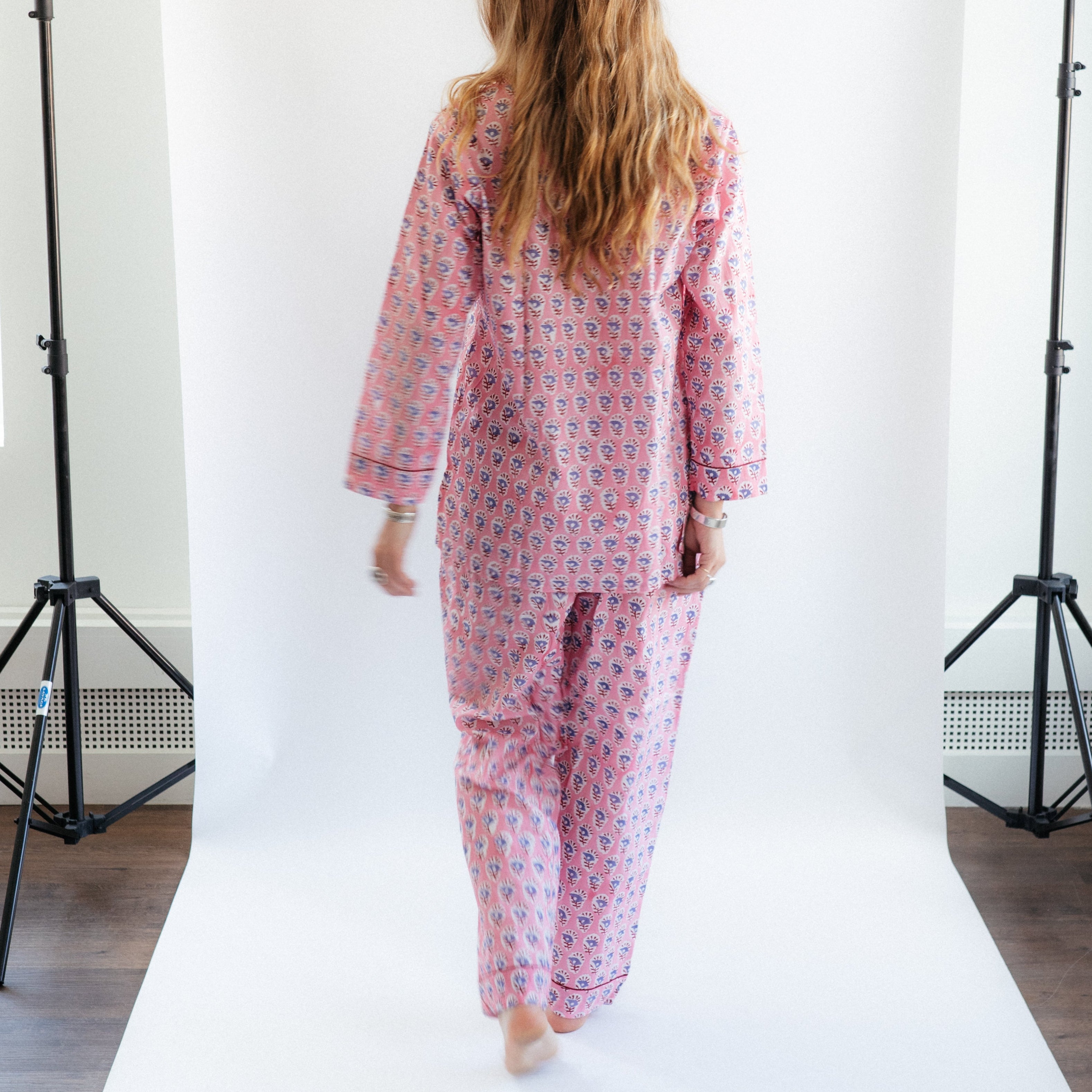 Long PJ Set - Pink Flower