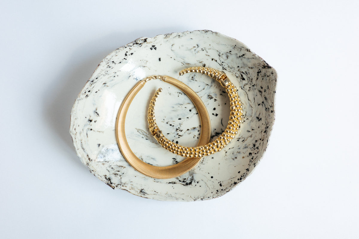 Vintage Flat Omega Collar Necklace (D'Orlan)