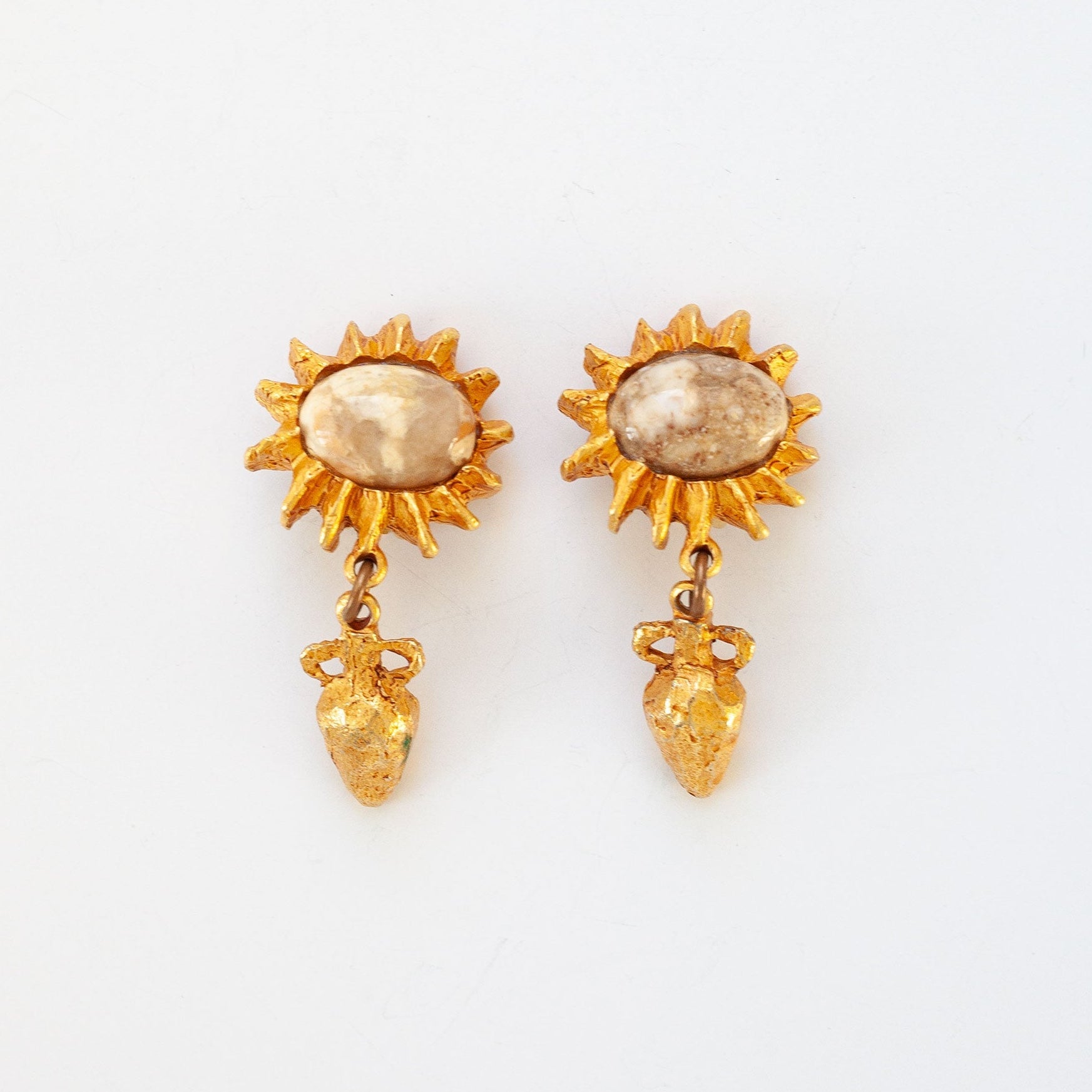 Vintage Designer Sunburst Earrings