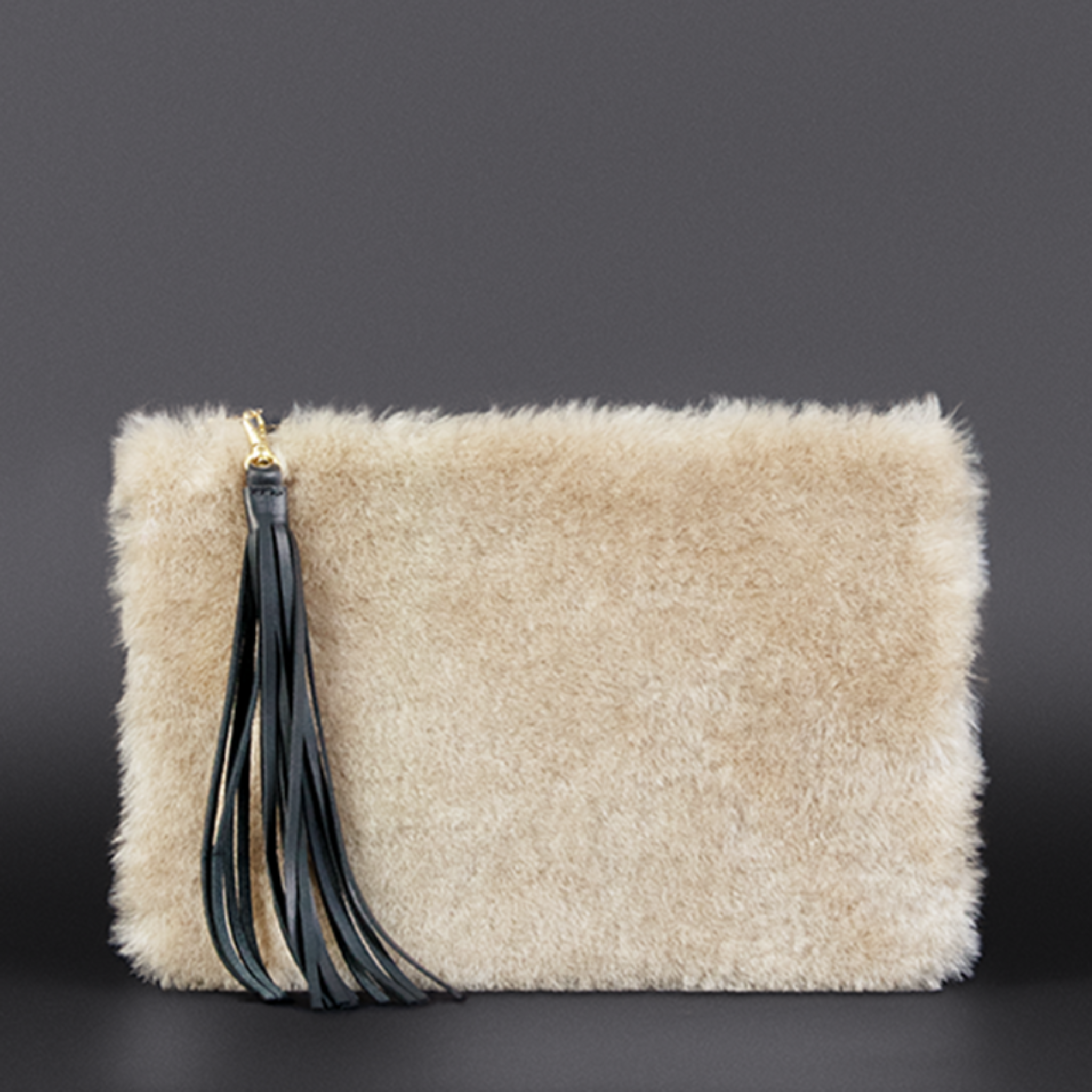 Cluny Shearling Ivory Clutch