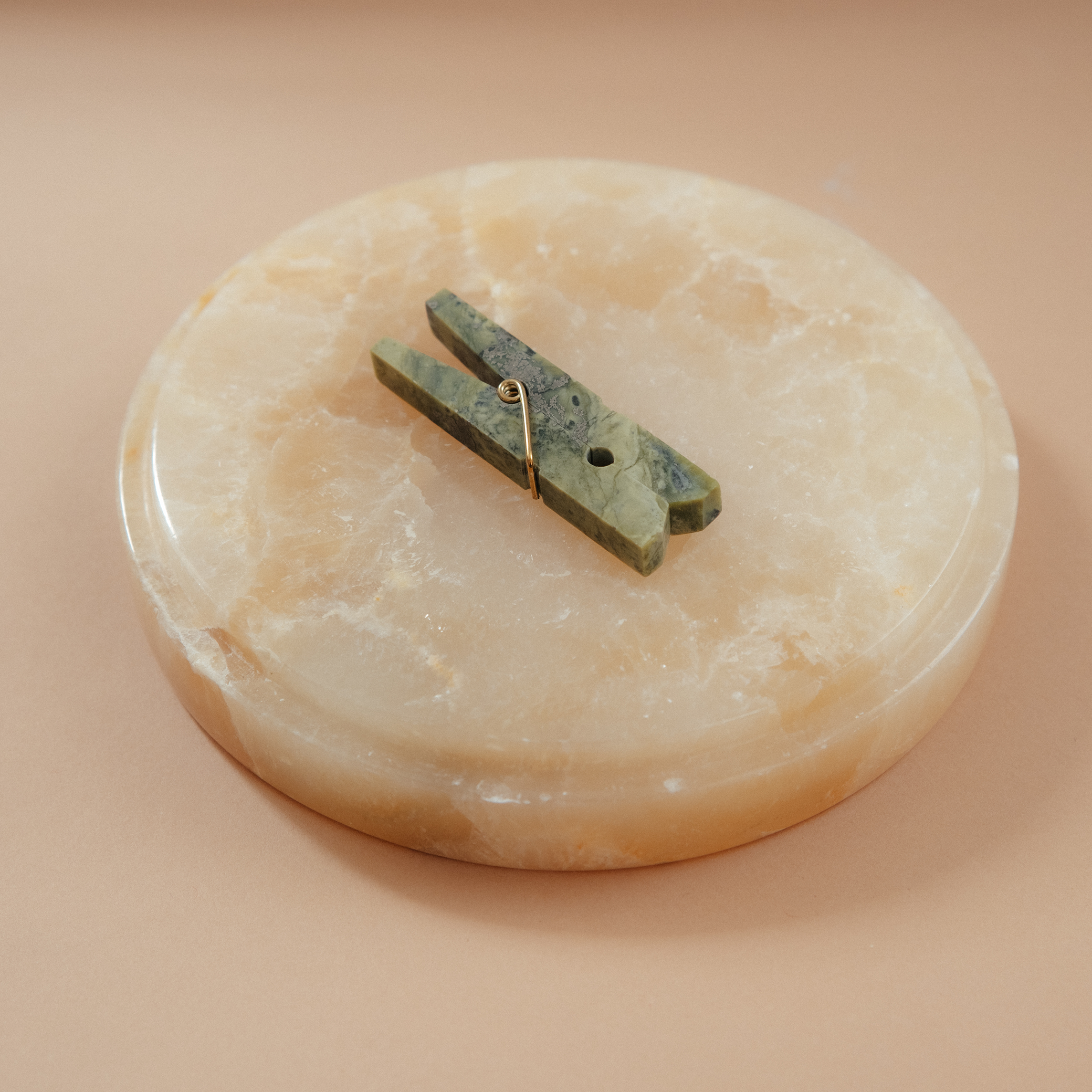 Decorative Gemstone Laundry Clip - Small Serpentine Green