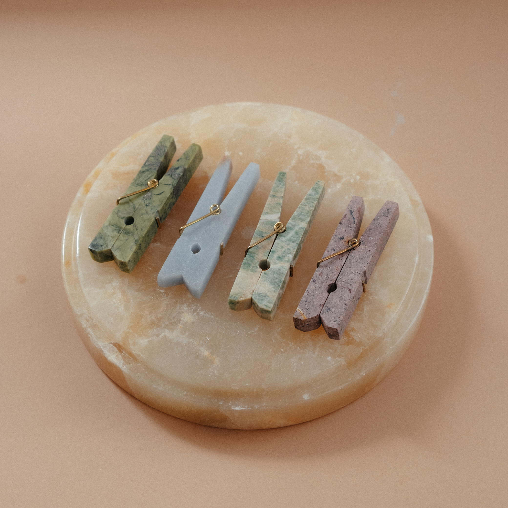 Decorative Gemstone Laundry Clip - Small Celeste Blue