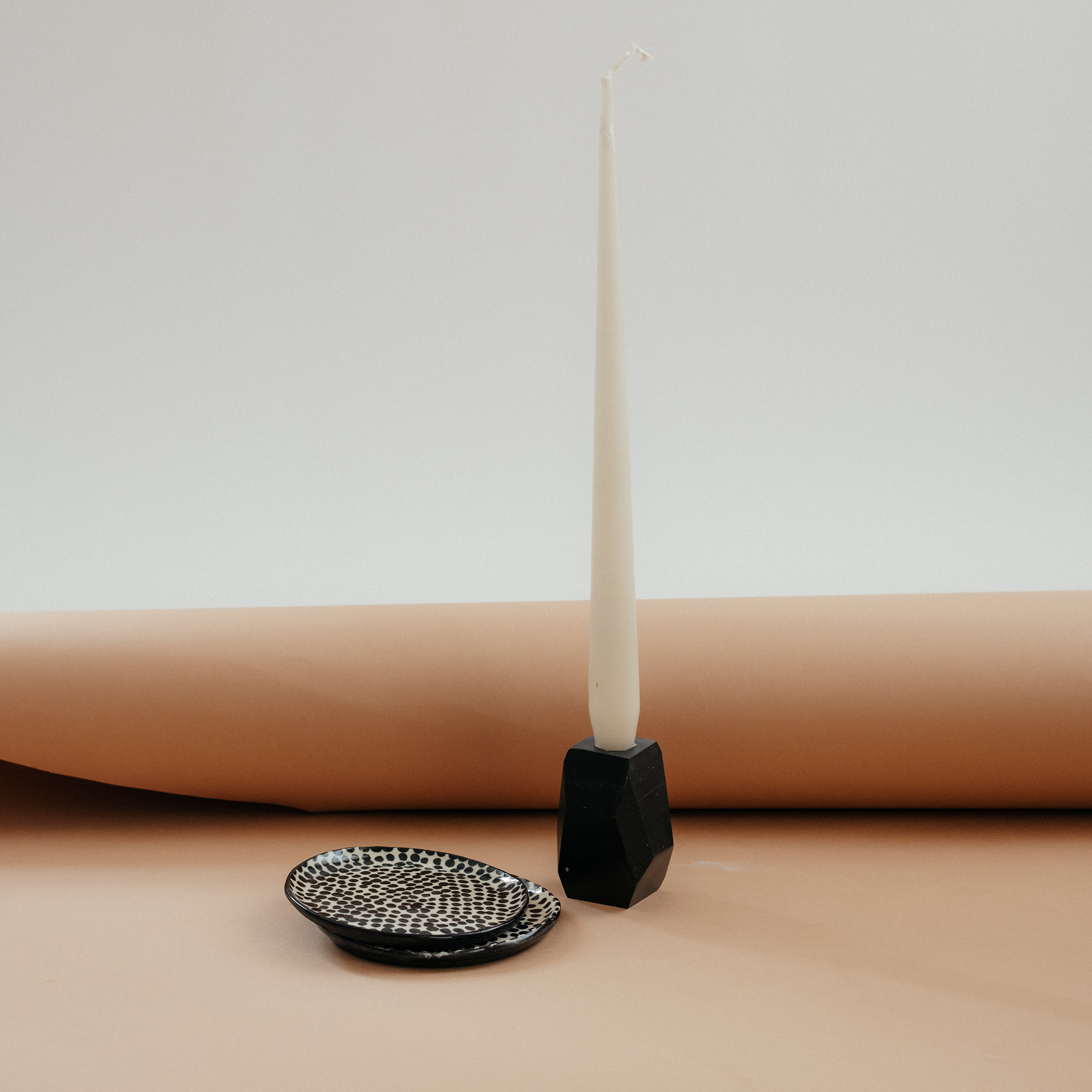 Gemstone Candle Holder - Black Onyx