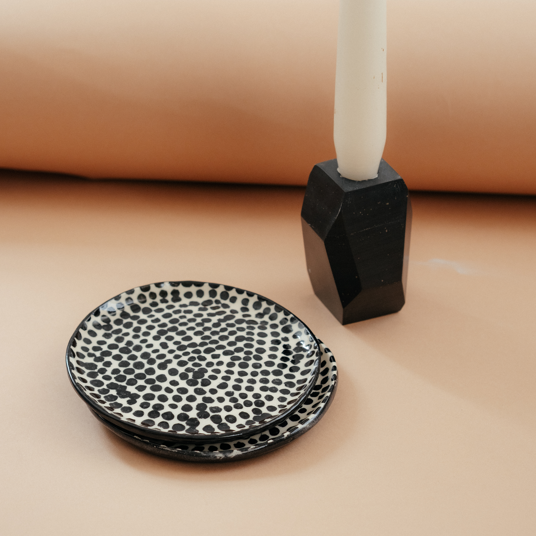 Gemstone Candle Holder - Black Onyx