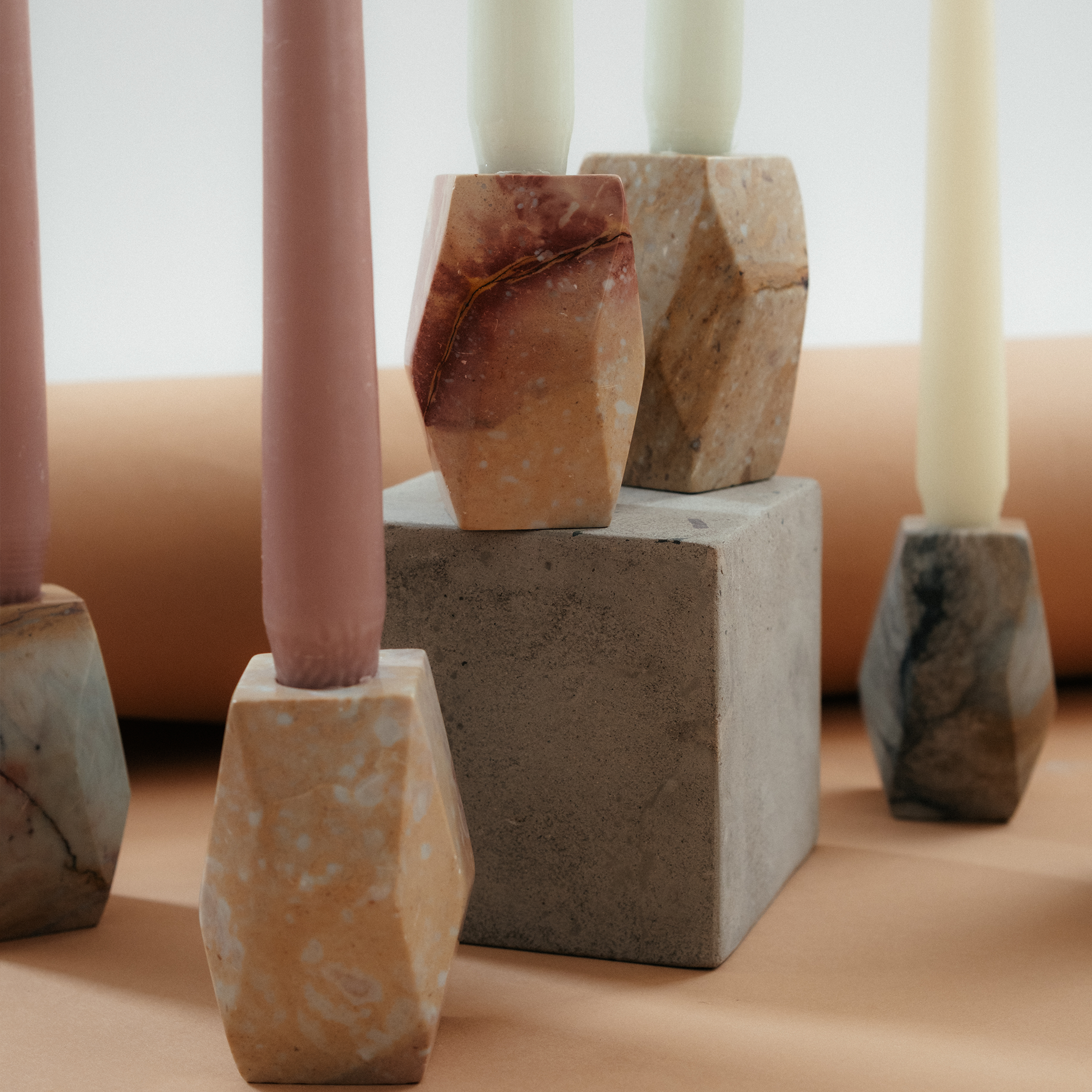 Gemstone Candle Holder - Soapstone