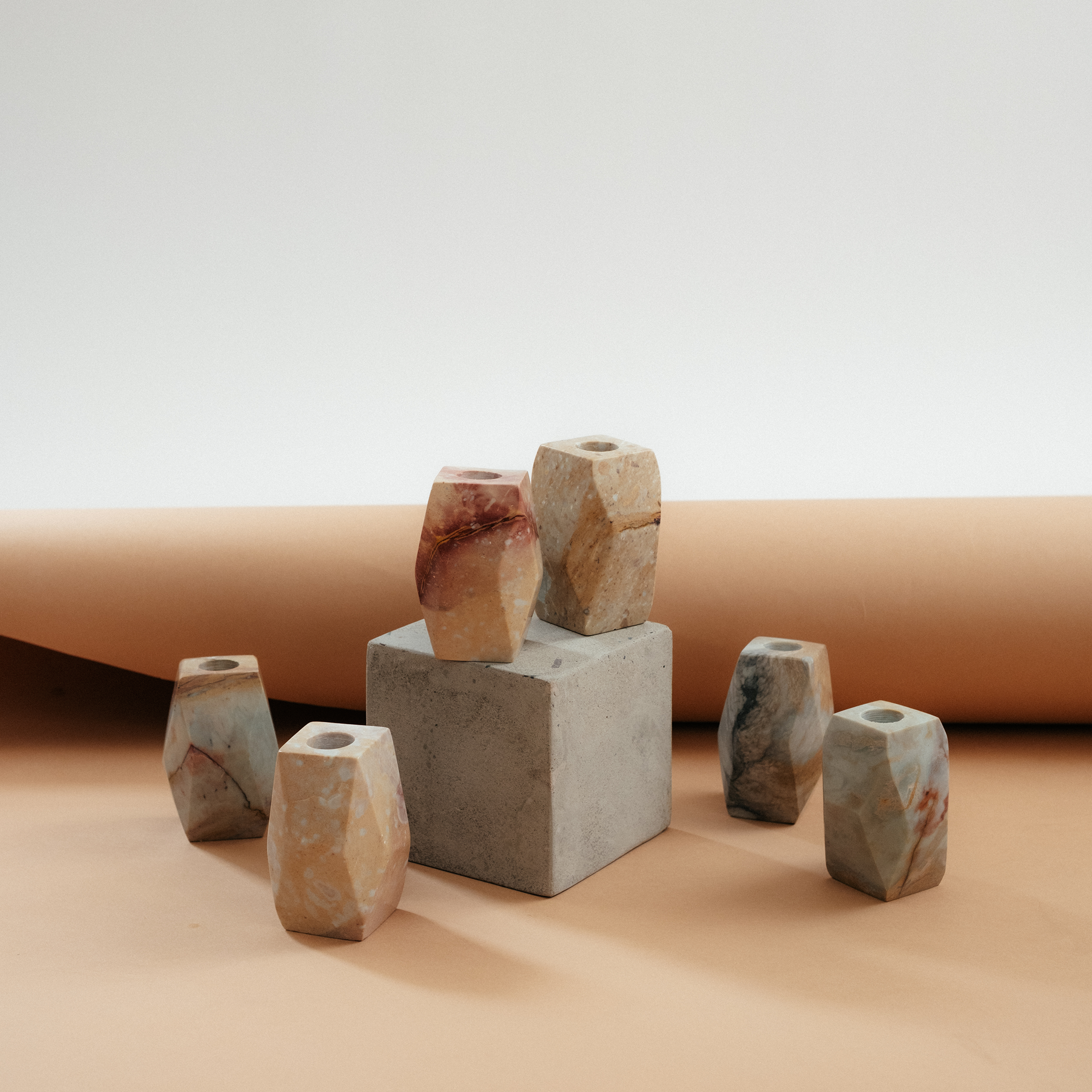 Gemstone Candle Holder - Soapstone