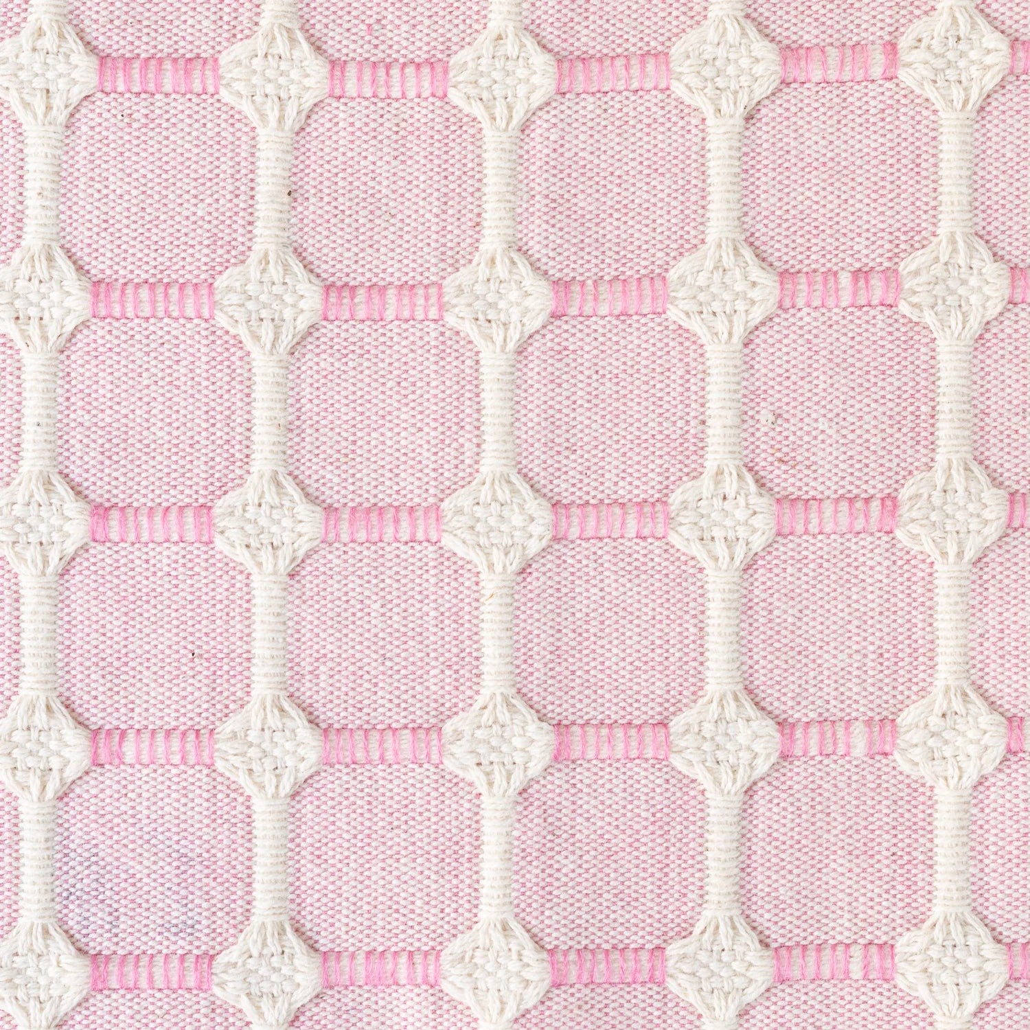 Hopsack Hand Finished Tablecloth | Bazooka Pink