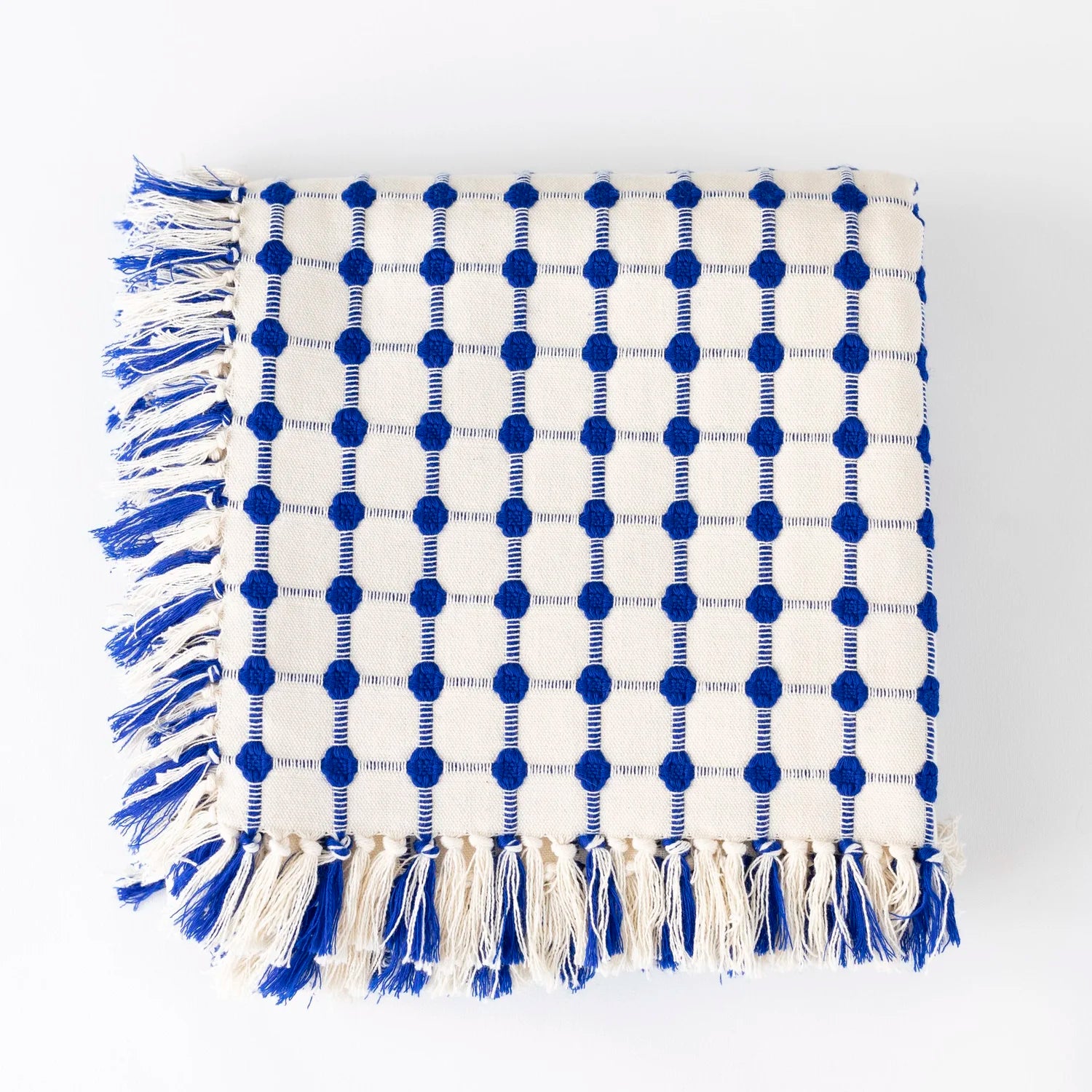 Wicker Hand Finished Tablecloth | Cobalt