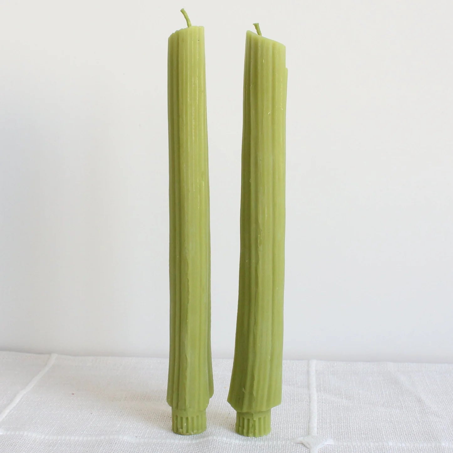 Beeswax Celery Taper Candle | Pair