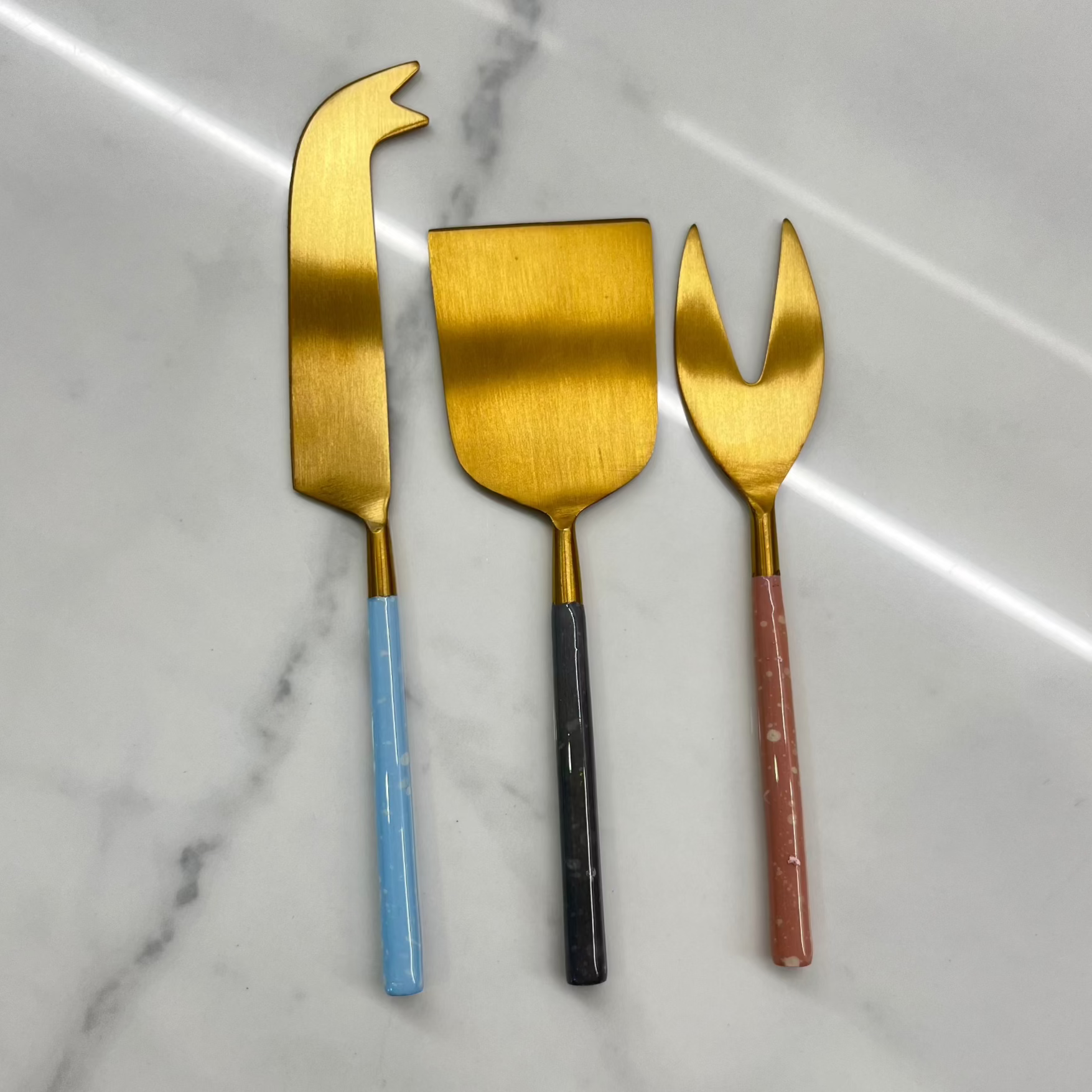 Cheese Fork, Knife, and Shovel | Multicolour