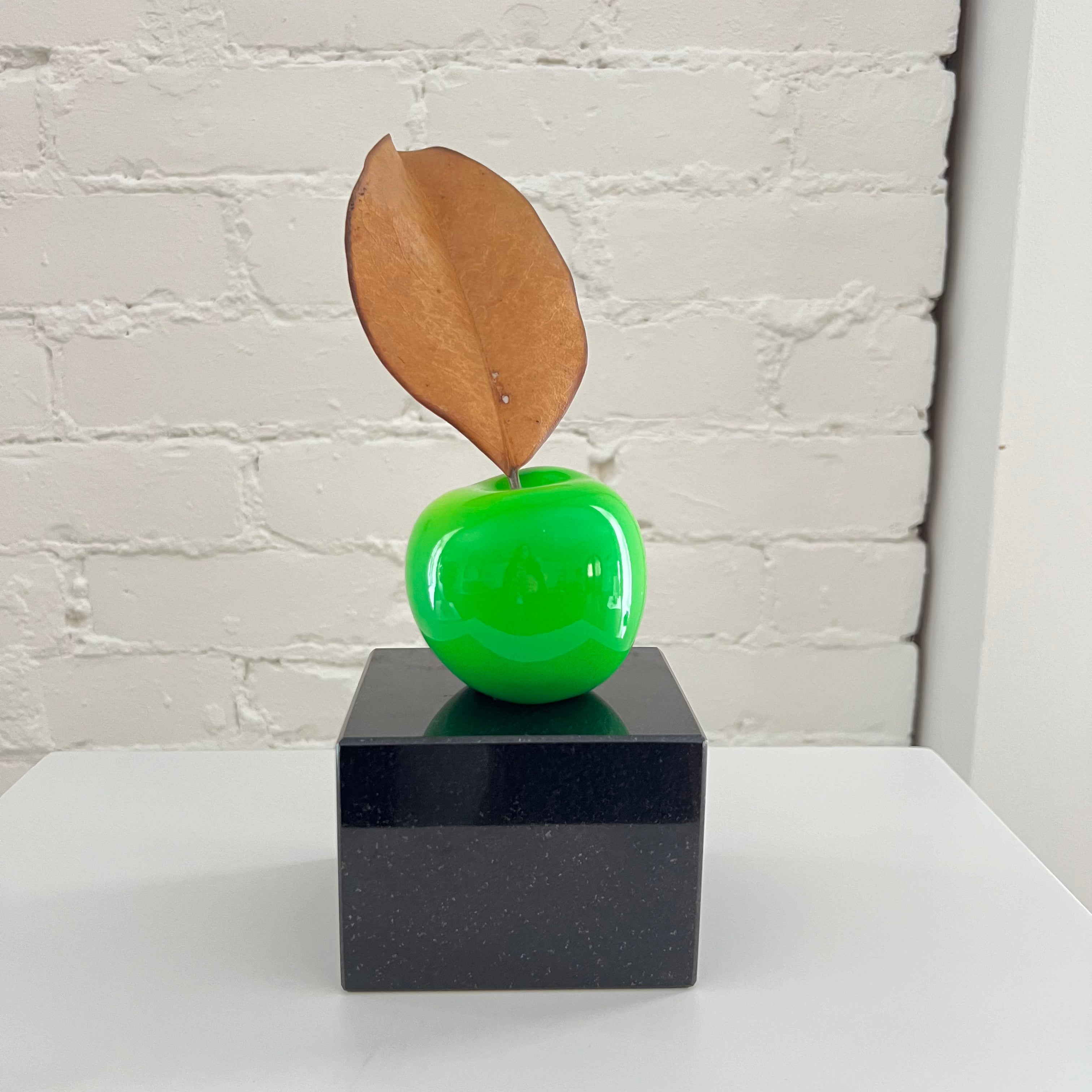 “GREEN MATRIX APPLE w/ LEAF”