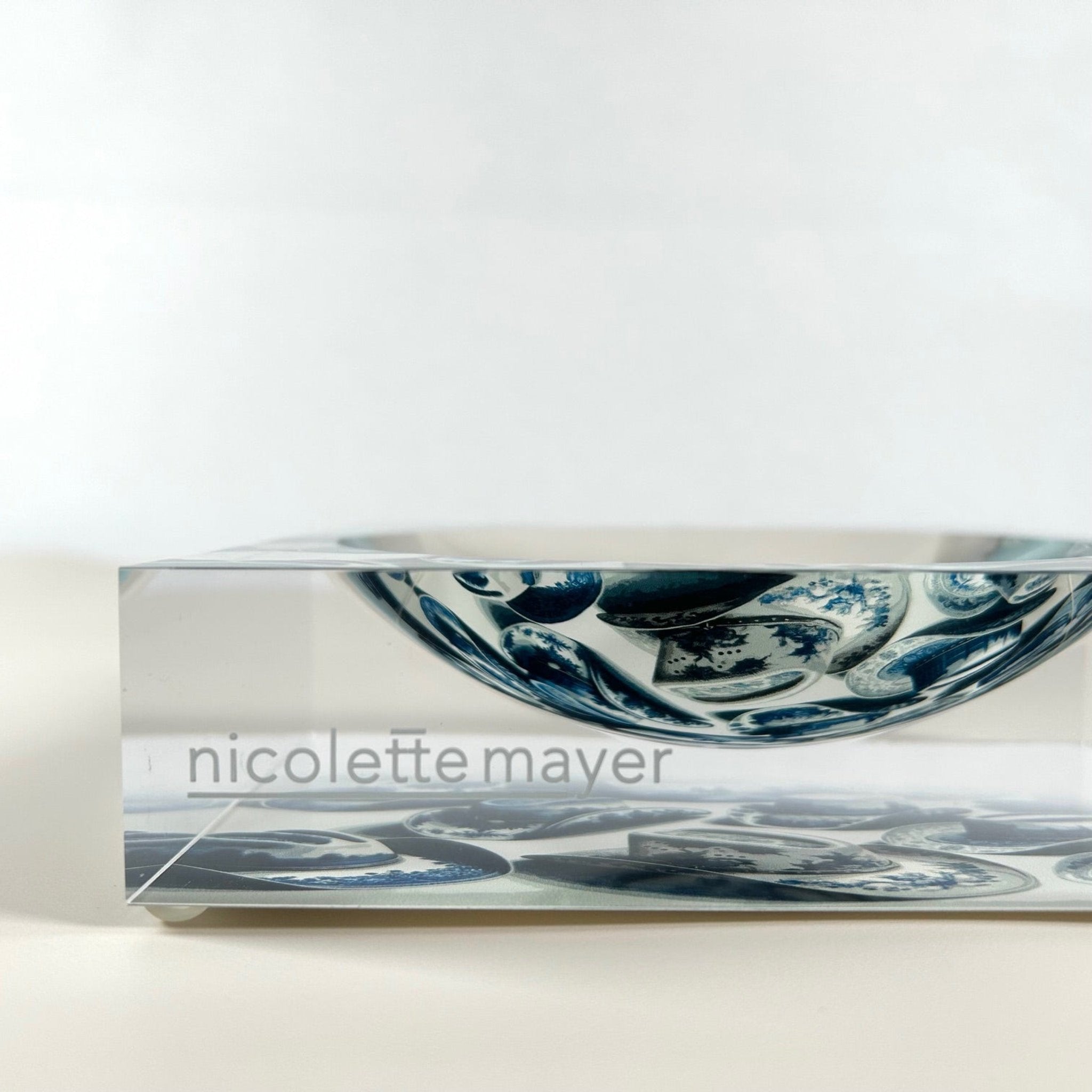 Cowboy Blue and White Acrylic Candy Dish