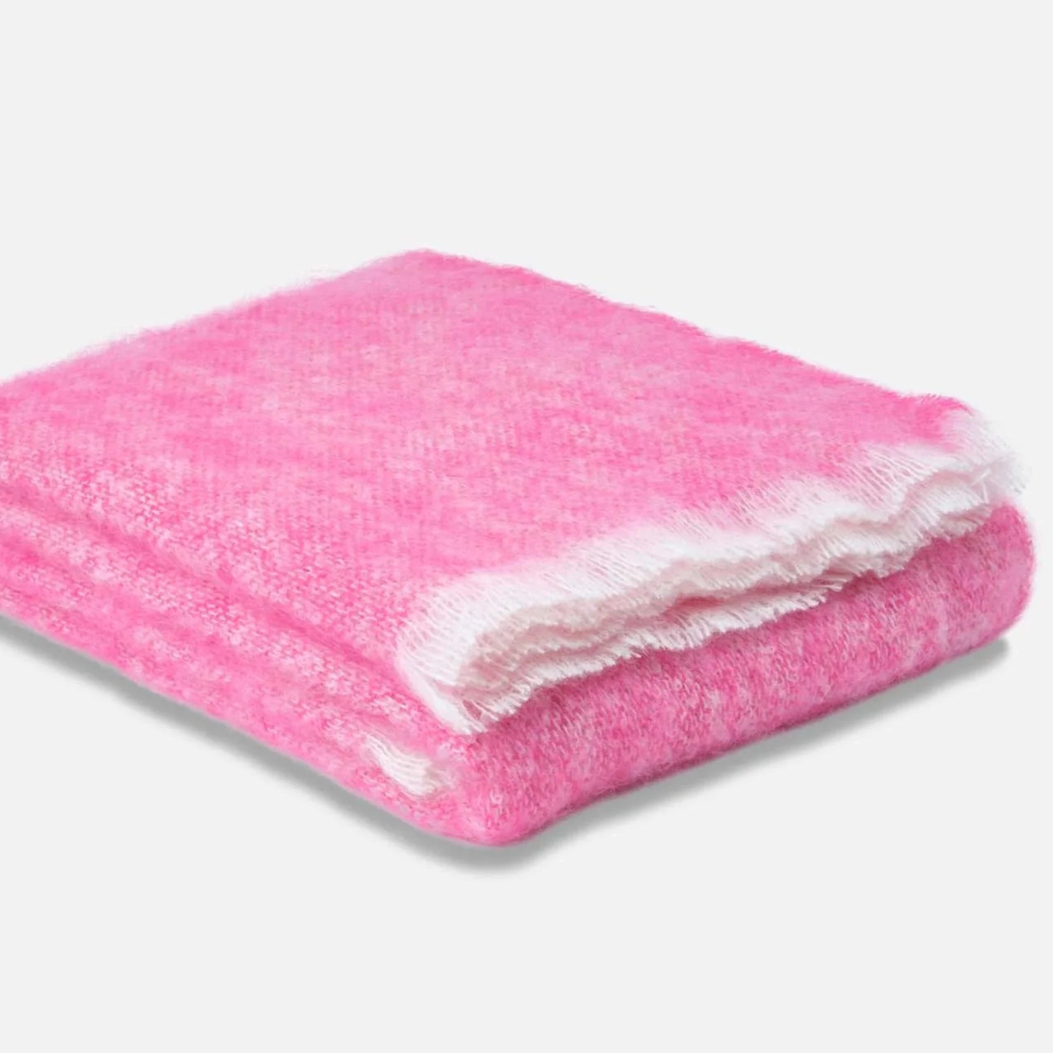 Mohair Throw Blanket | Rasberry