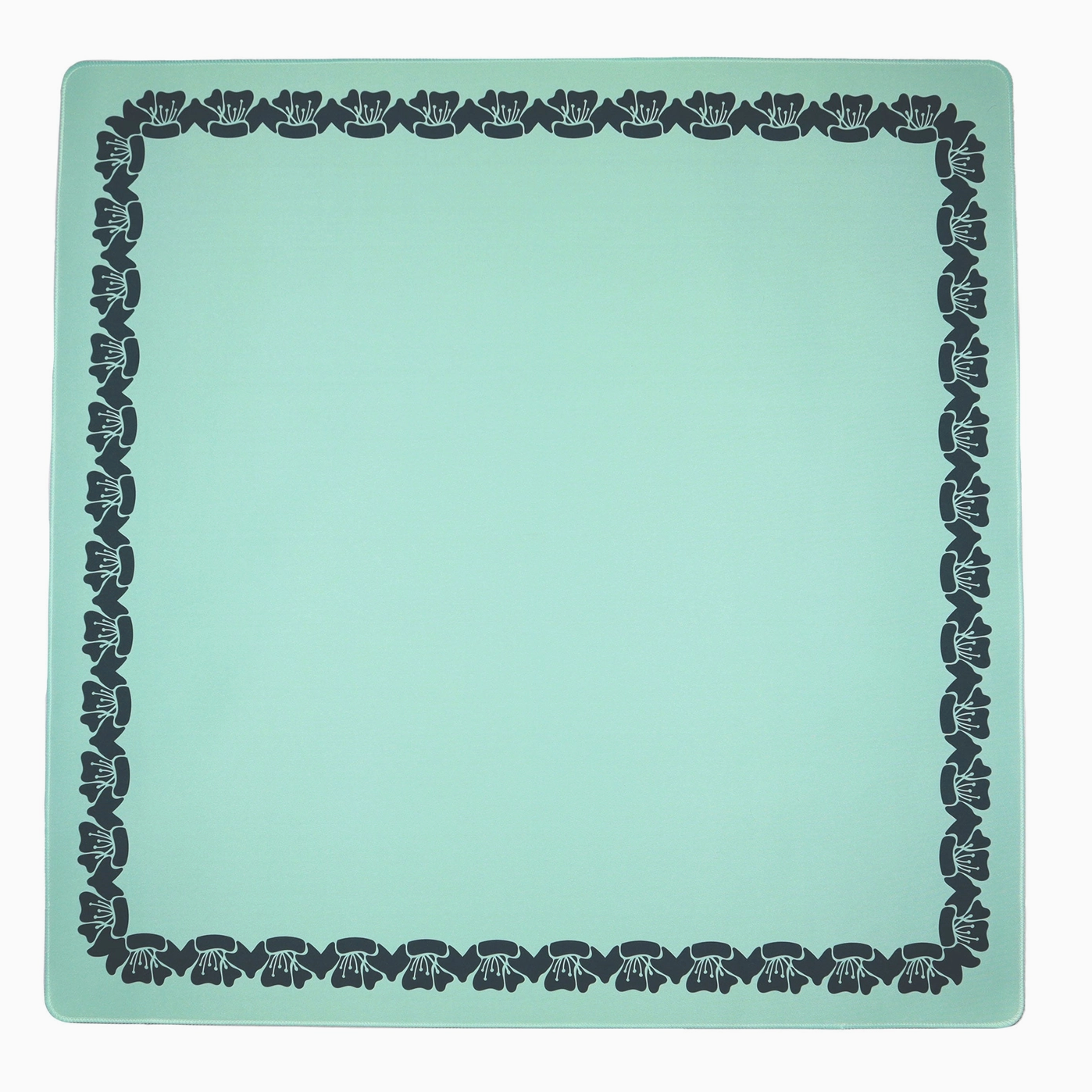 Green Flower Border Mahjong Mat