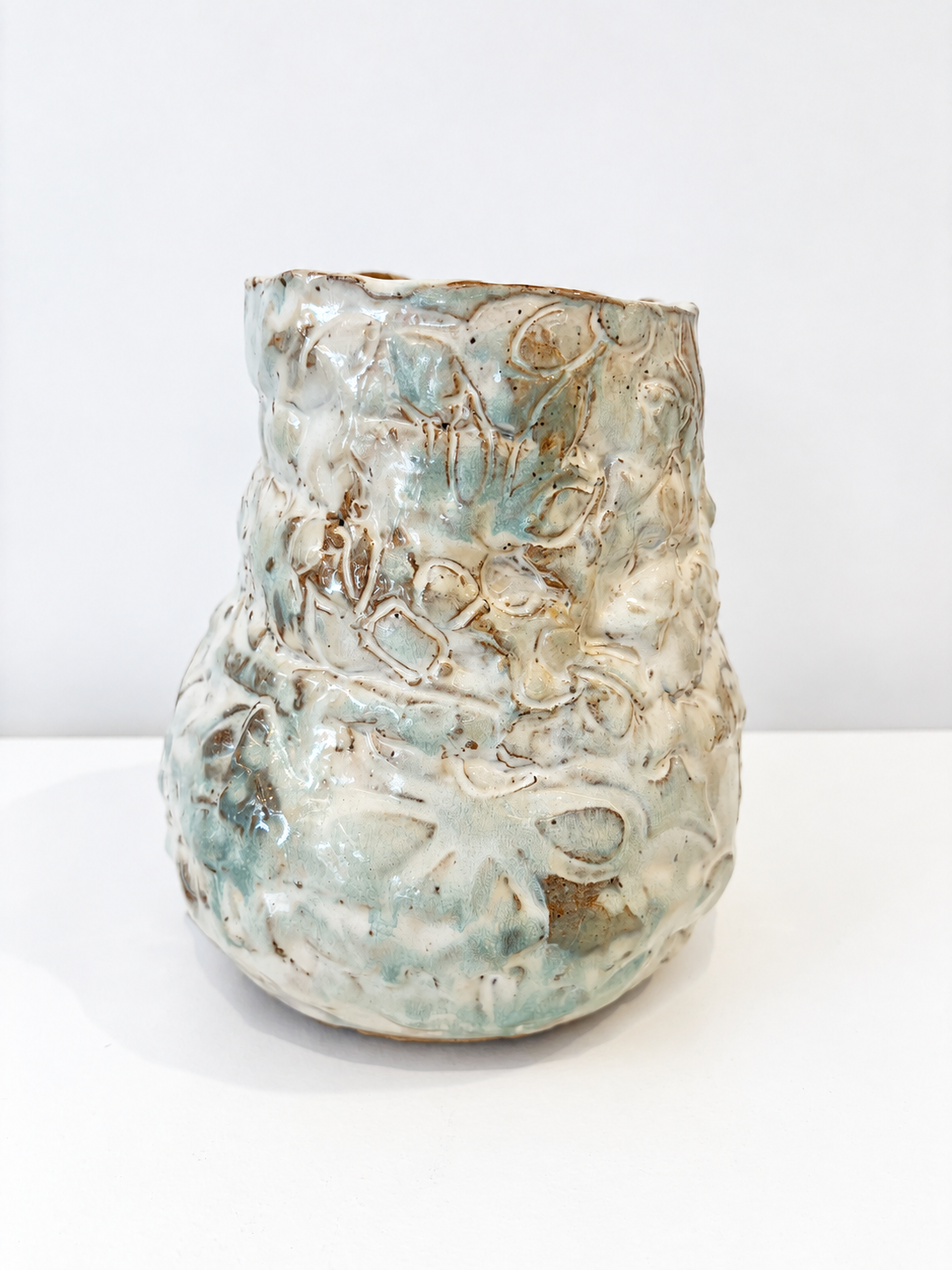 Large White Floral Vase