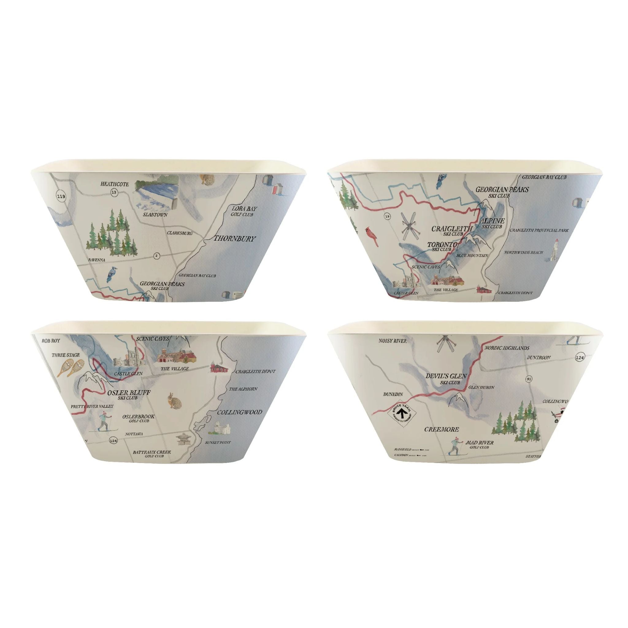 Chalet Map Serving Bowl