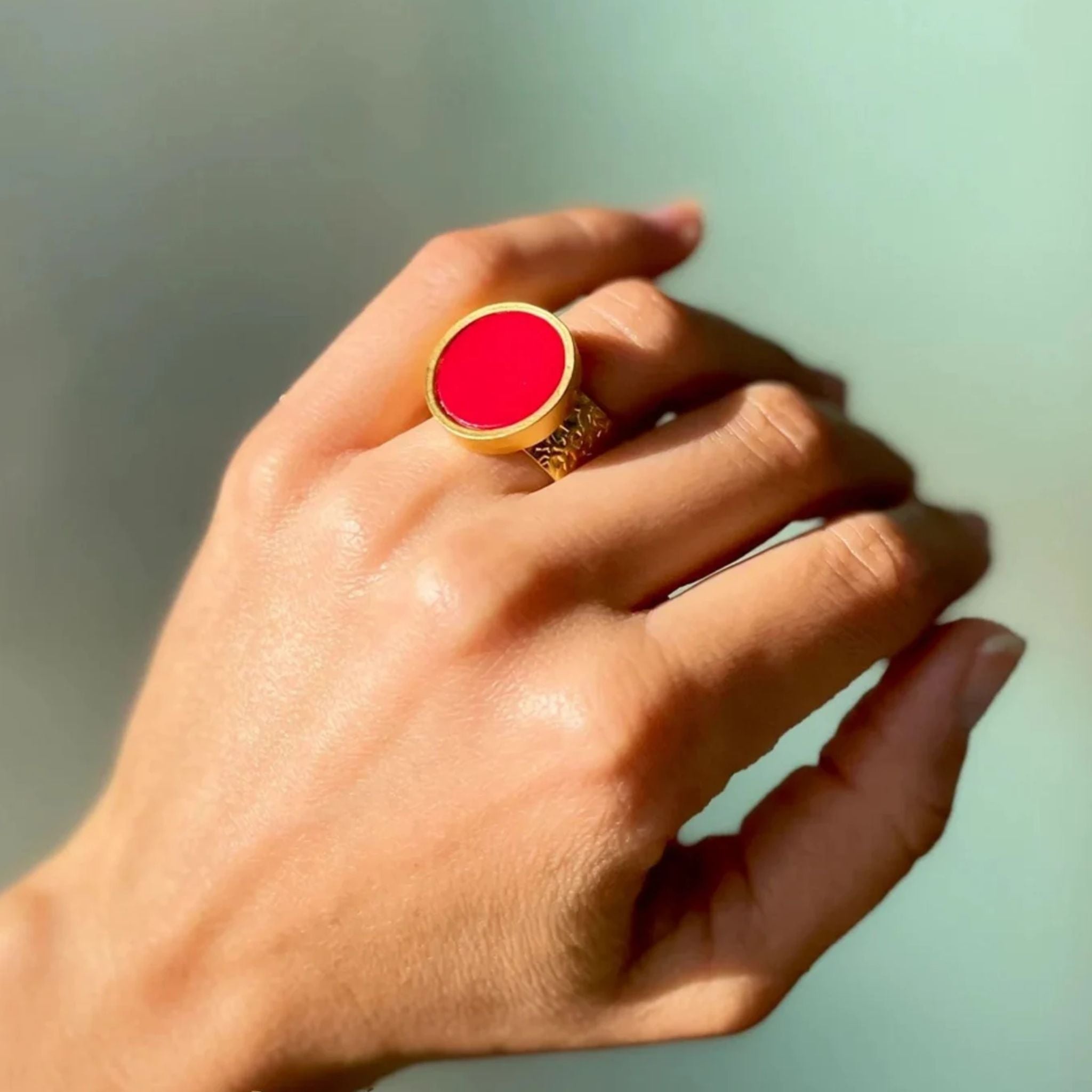 WILYMI Determined Coral Ring