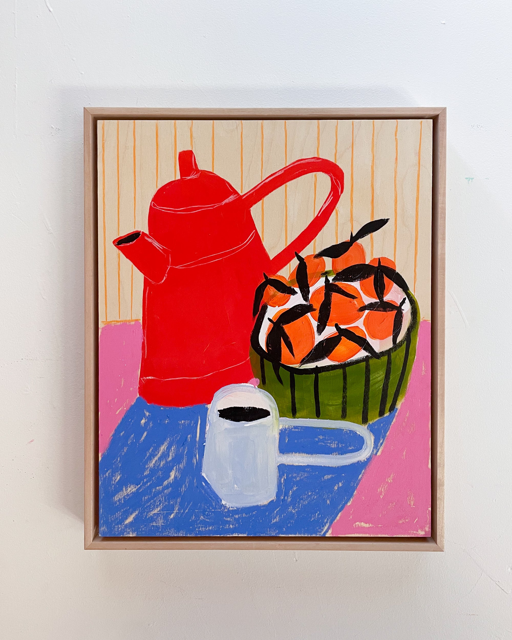 Red Metal Pitcher and Oranges, 2023