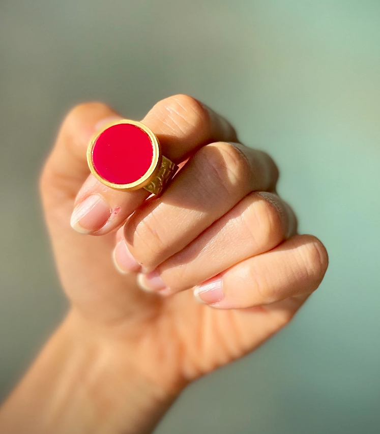 WILYMI Determined Coral Ring