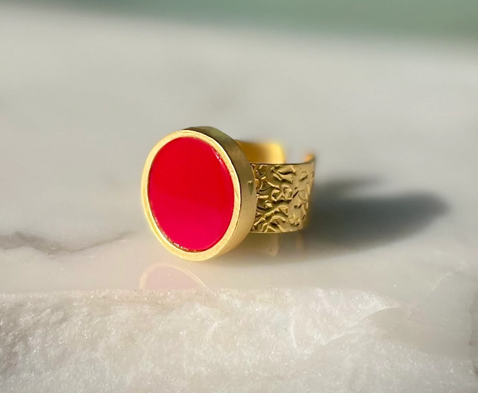 WILYMI Determined Coral Ring