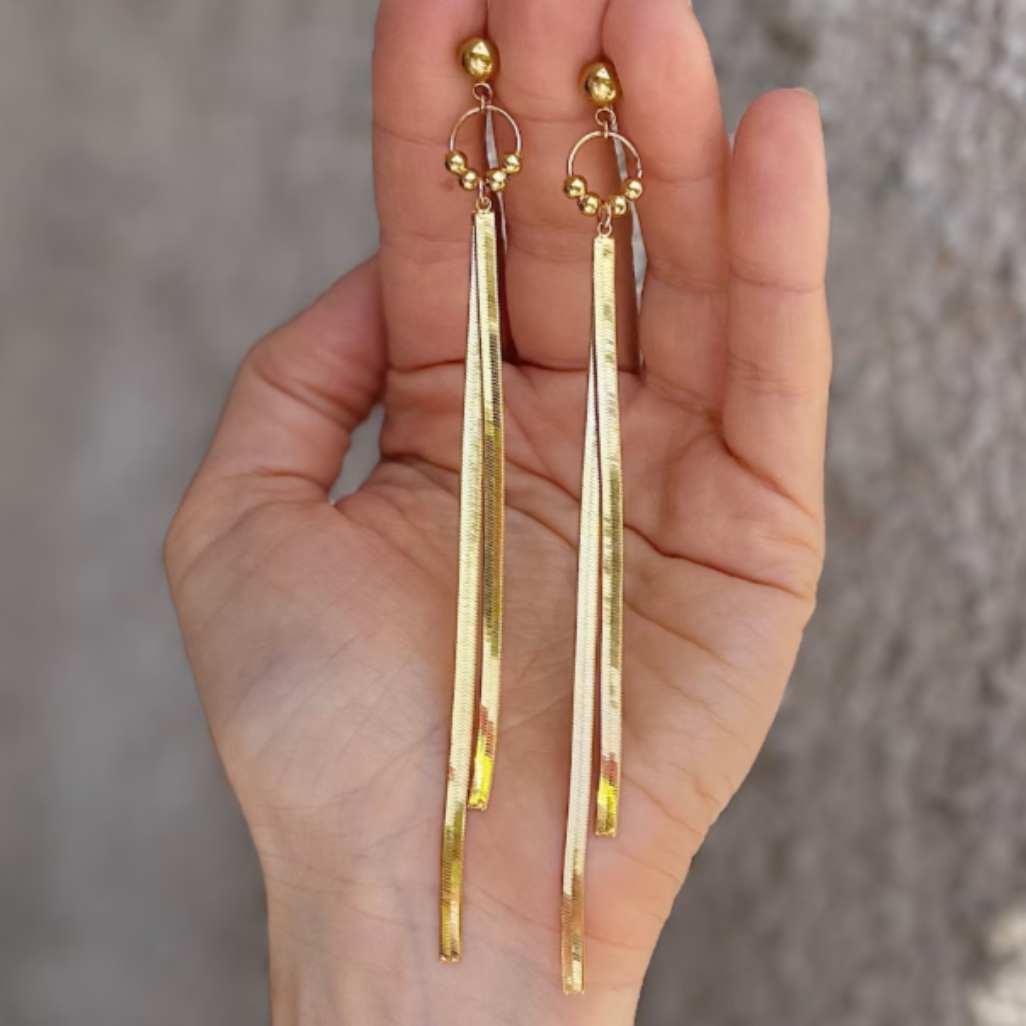 WILYMI NYE Ultra Sleek Gold Tassel Earrings