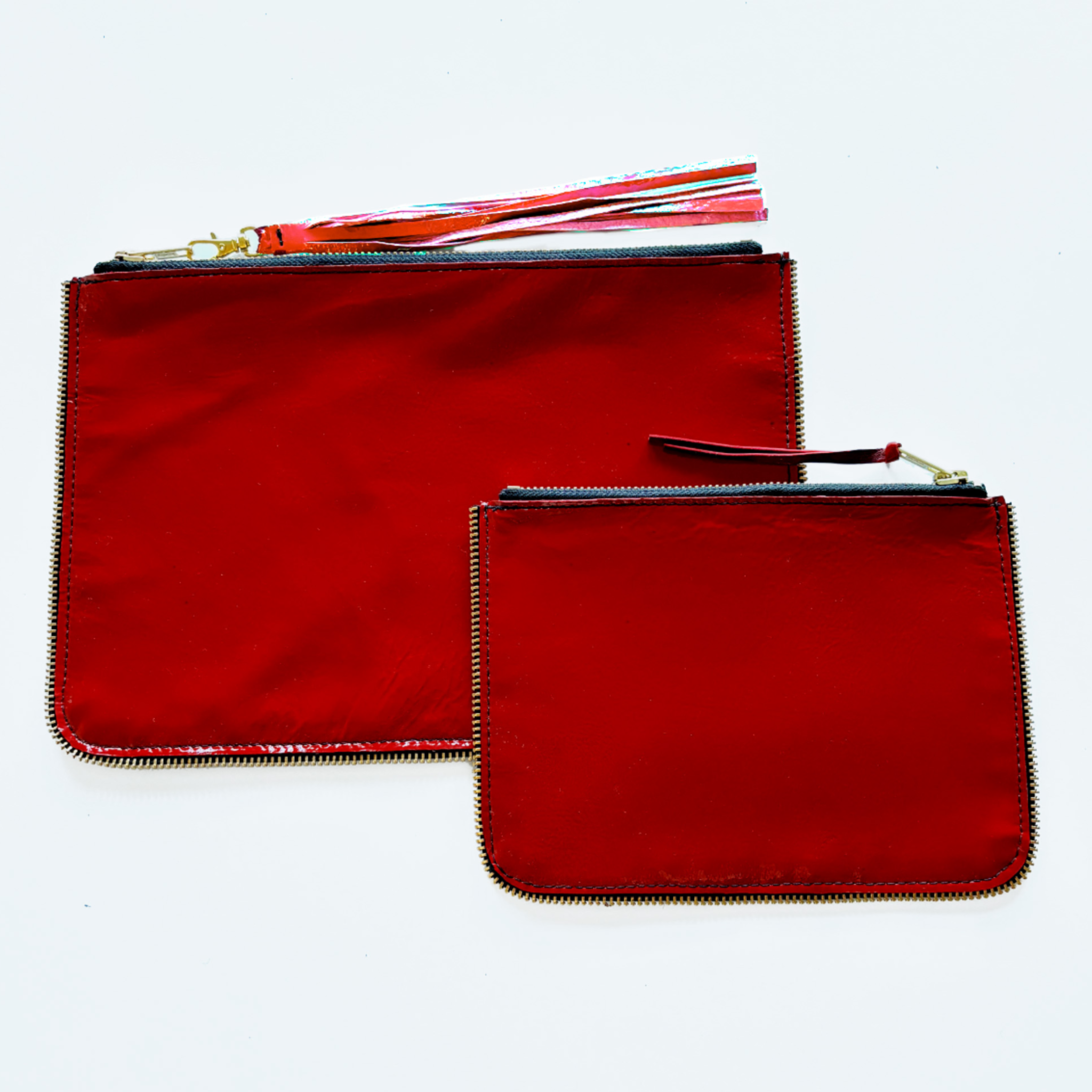 Leather Clutch - Ruby Patent