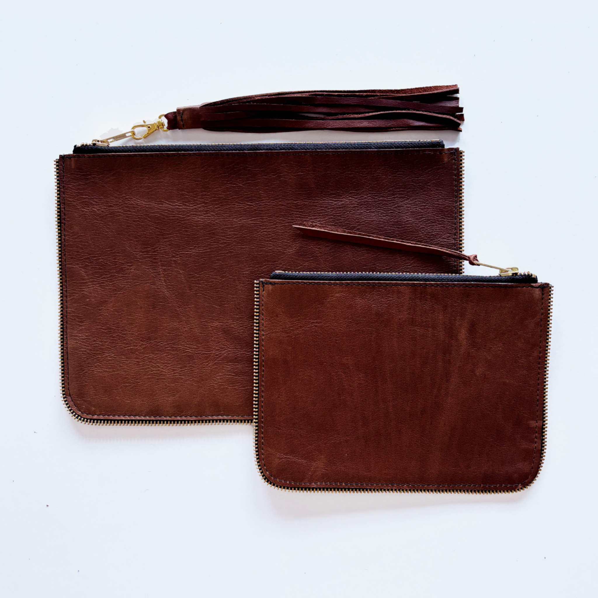 Leather Clutch - Tobacco