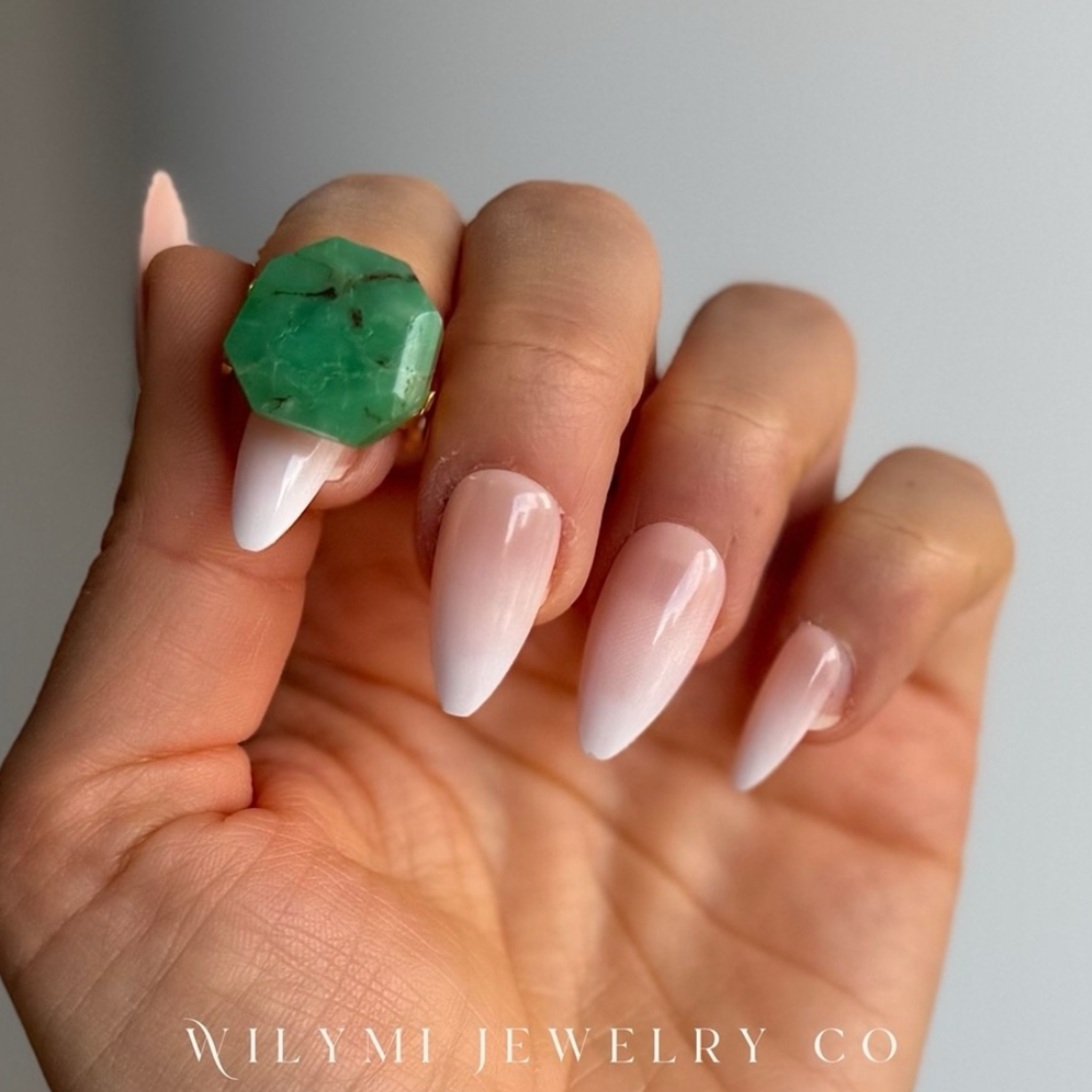 WILYMI Joy Chrysoprase Ring | Lace Band