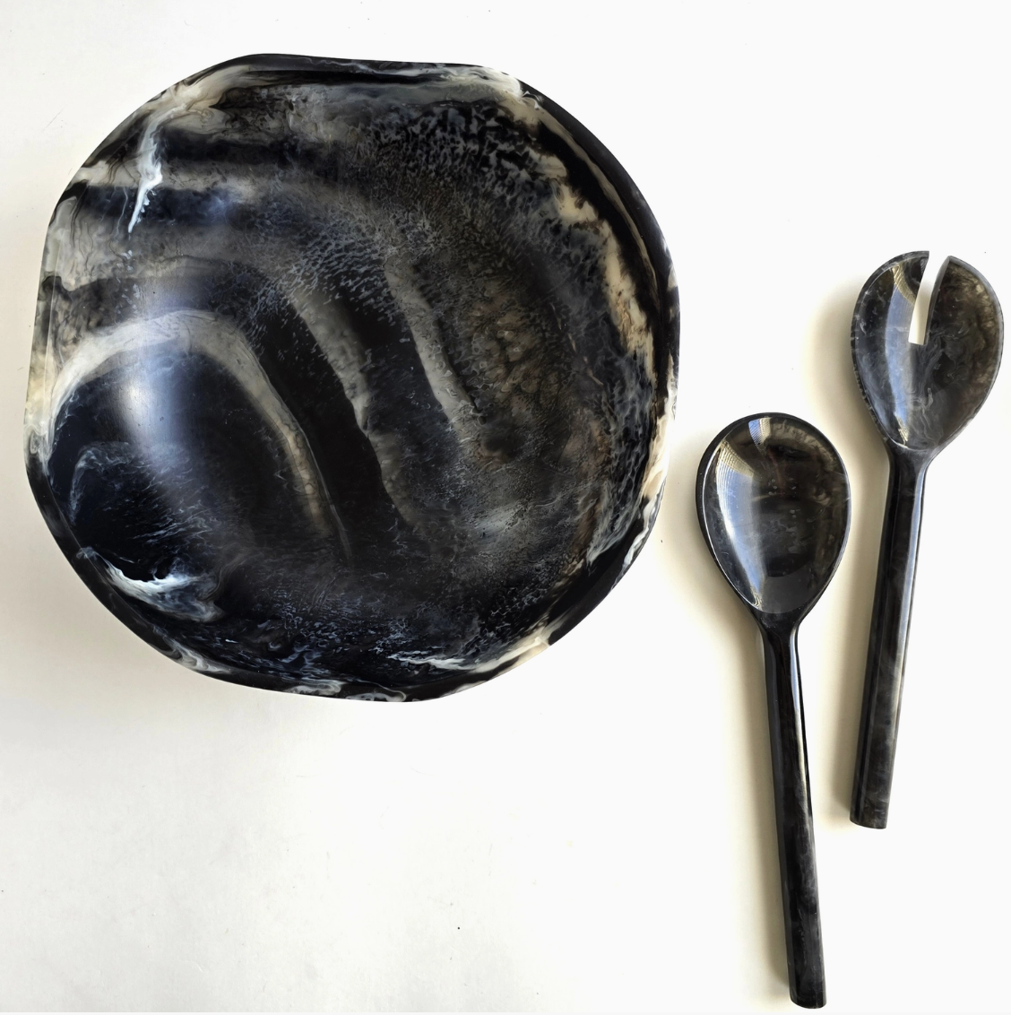 Large Wavy Serving Bowl - Black