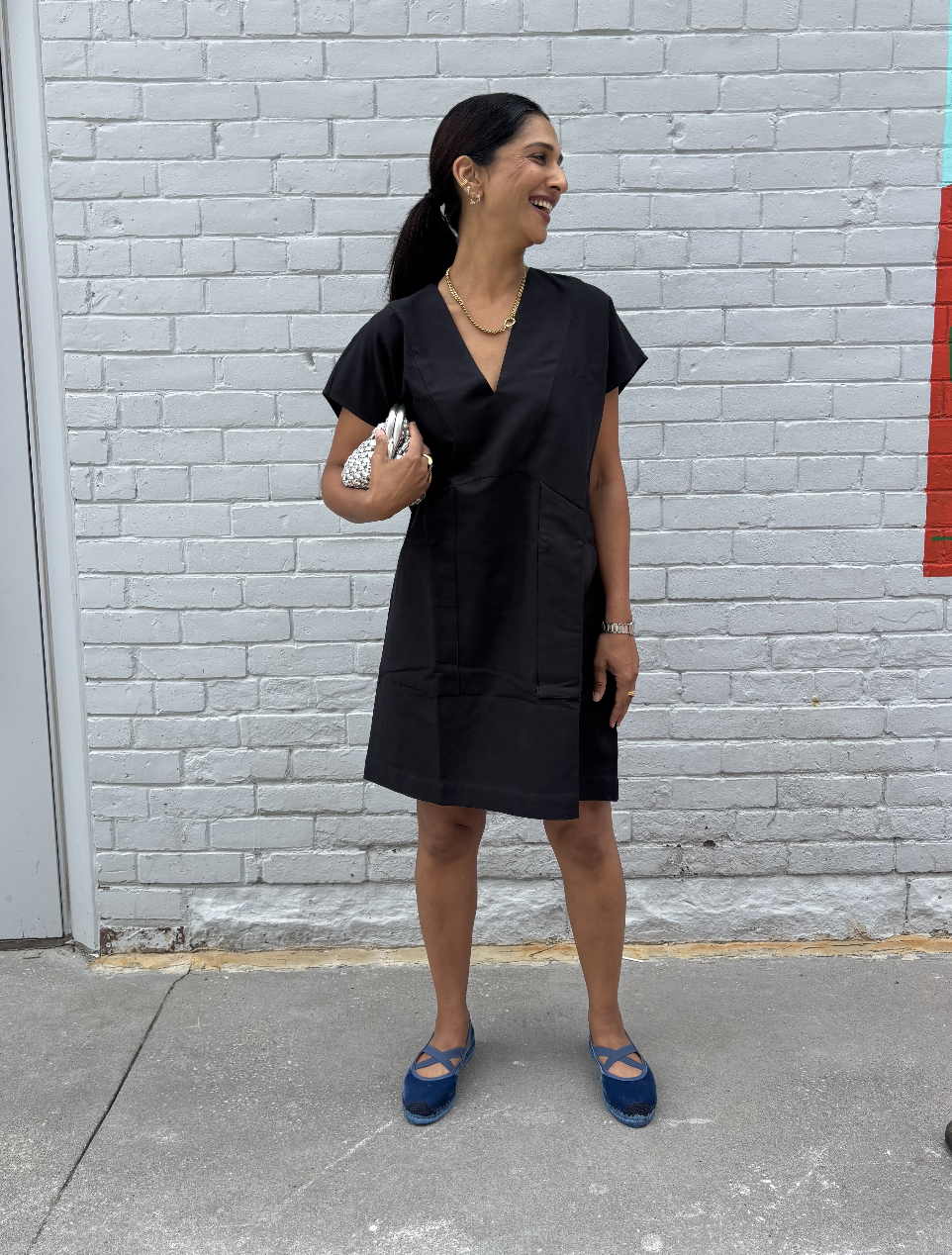 Diagonal Pocket Tunic - Black