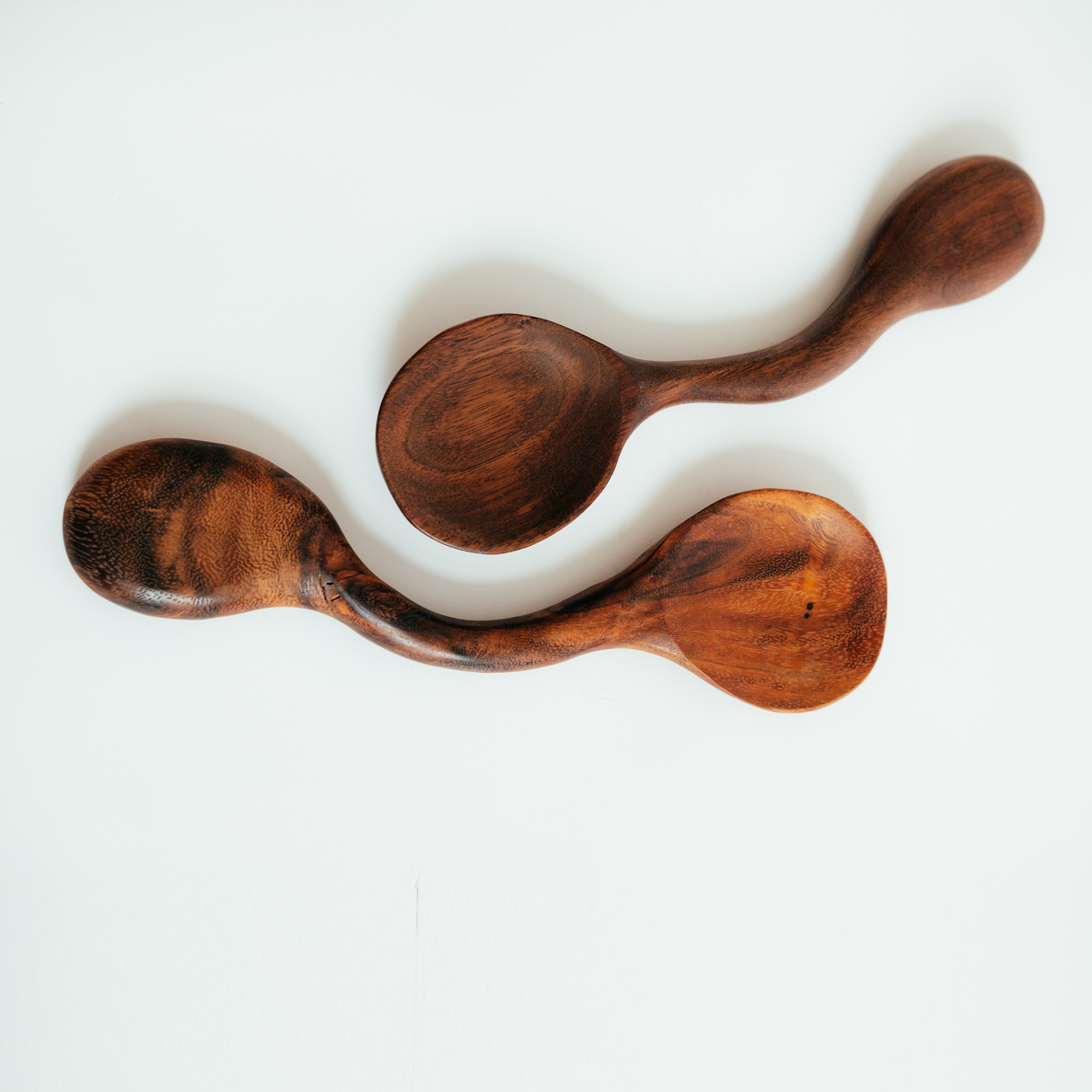 Double Sided Short Salad Spoon Set | Walnut